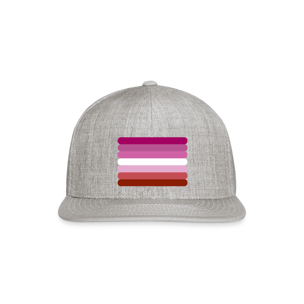 Lesbian Pink Pride Flag Rounded Snapback Baseball Cap heather gray Lesbian spod-1066776488-231-1