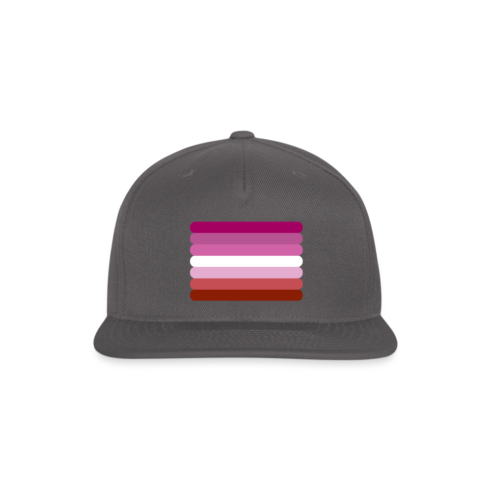 Lesbian Pink Pride Flag Rounded Snapback Baseball Cap dark grey Lesbian spod-1066776488-984-1