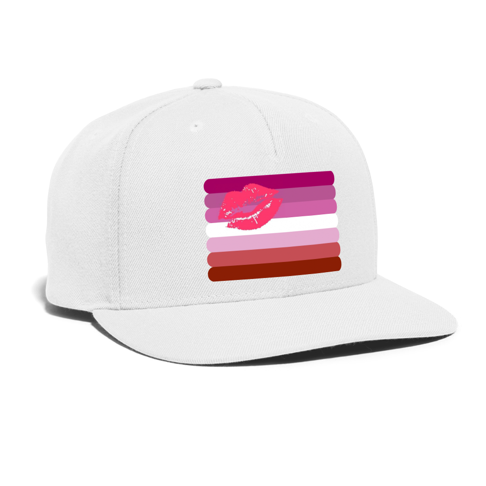 Lesbian Lipstick Pride Flag Rounded Snapback Baseball Cap spod-1066776551-1-1