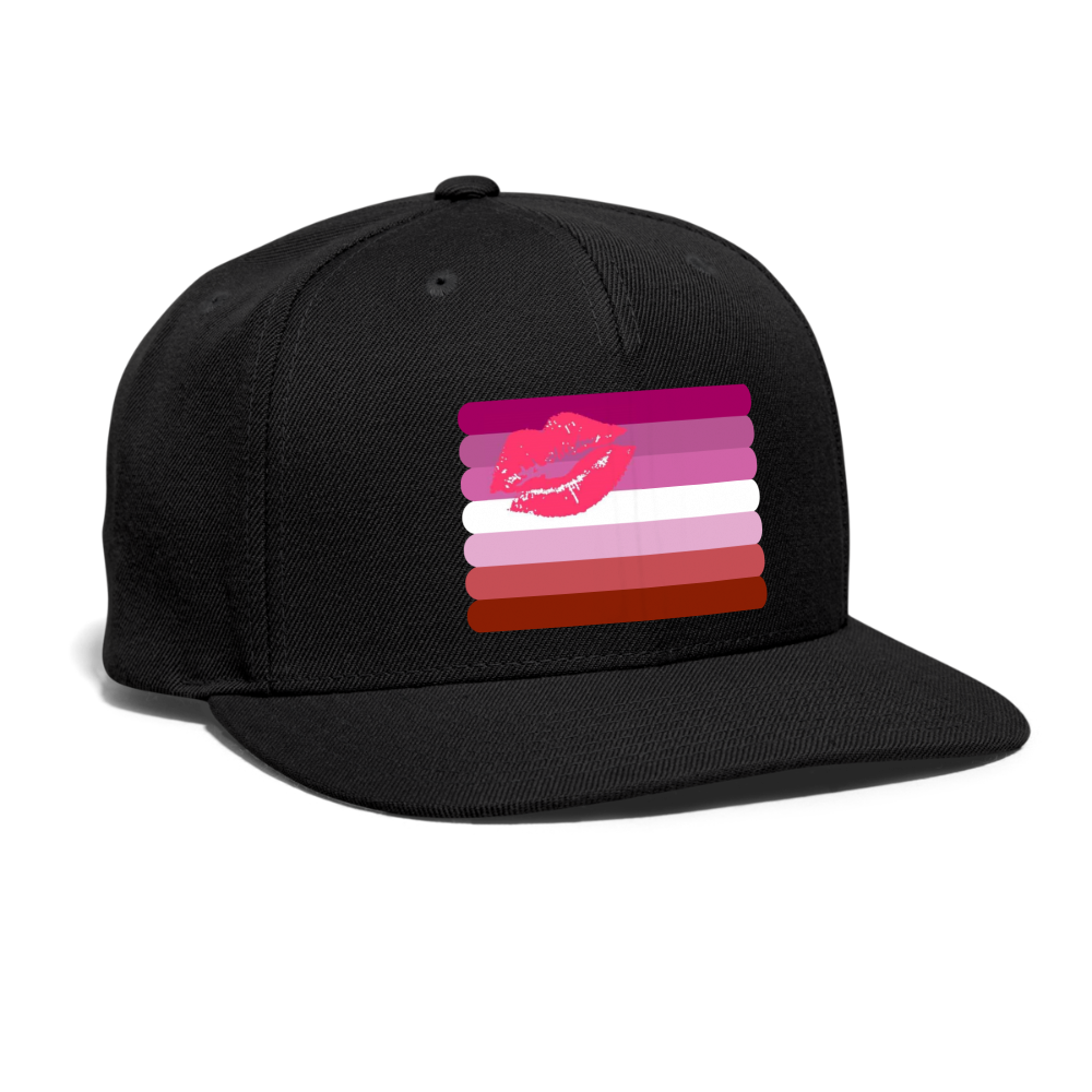 Lesbian Lipstick Pride Flag Rounded Snapback Baseball Cap spod-1066776551-2-1_76e8cc29-2aef-4665-90fd-70eca31b9130