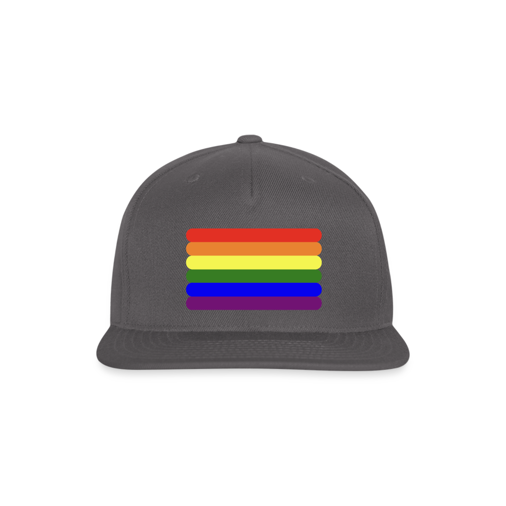 LGBTQ Pride Flag Rounded Snapback Baseball Cap dark grey Pride spod-1066776557-984-1