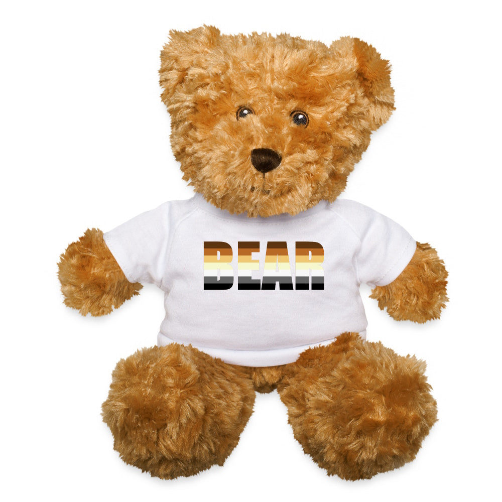 Gay Bear Pride Flag Plush Teddy Bear Stuffed Animal Bear Tee White Gay spod-2434519-1--1-detail-1