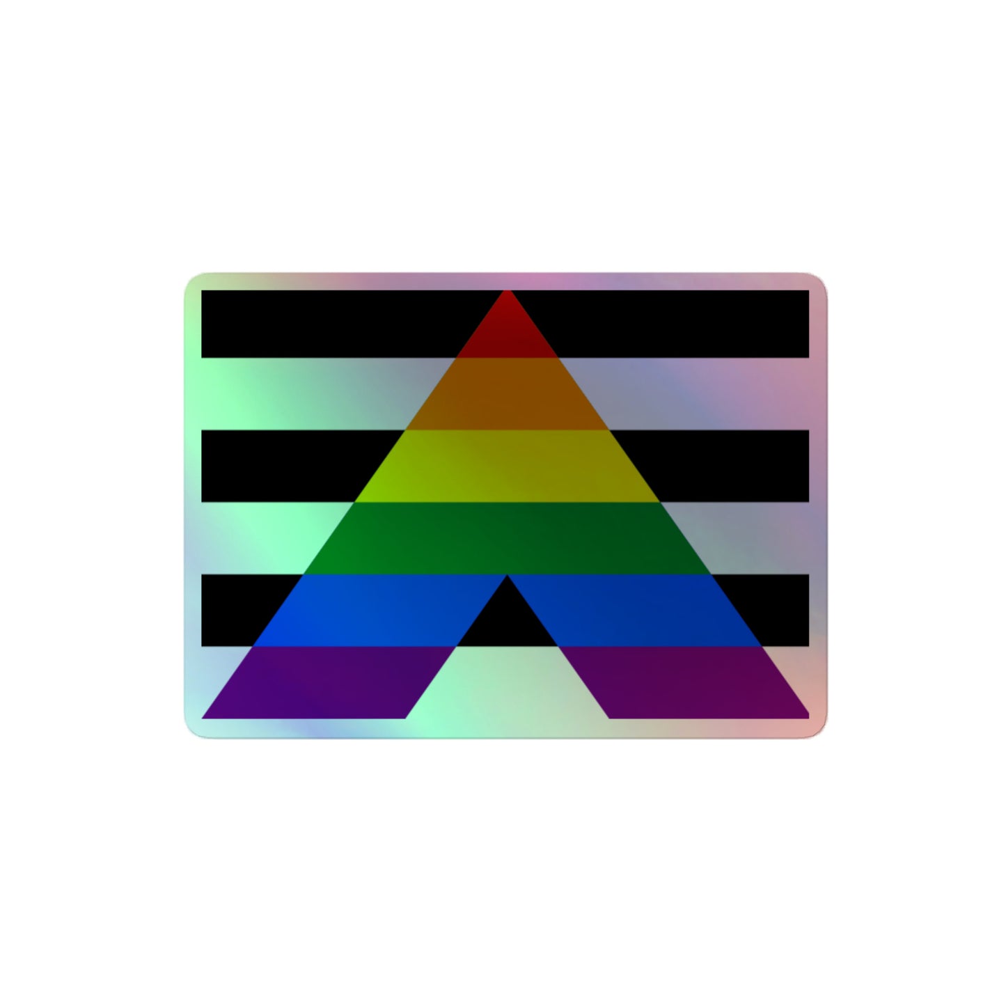 Straight Ally Pride Flag Holographic Sticker 4" Straight Ally straight-ally-flag-holographic-sticker-4in-front