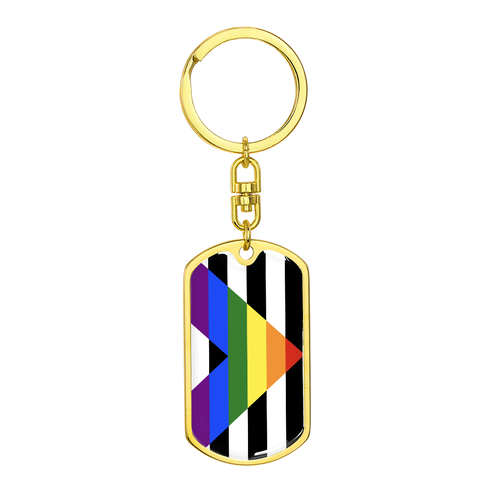 Straight Ally Pride Military Dog Tag Keychain Gold Straight Ally straight-ally-pride-military-dog-tag-keychain-gold