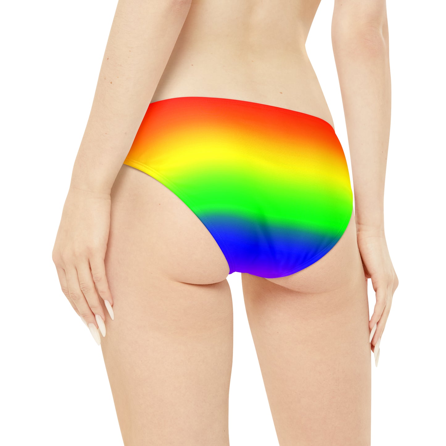 LGBTQ Pride Bikini Swimsuit Set - Royal Blue - Ombre string_bikini_bottom_back_on_model_front_82390