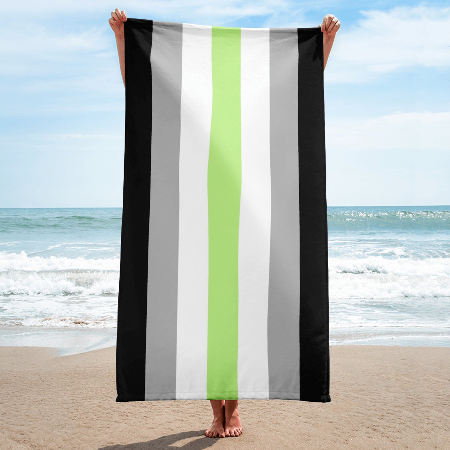 Agender Pride Flag Beach Blanket Towel sublimated-towel-white-30x60-beach-66183815da8c0