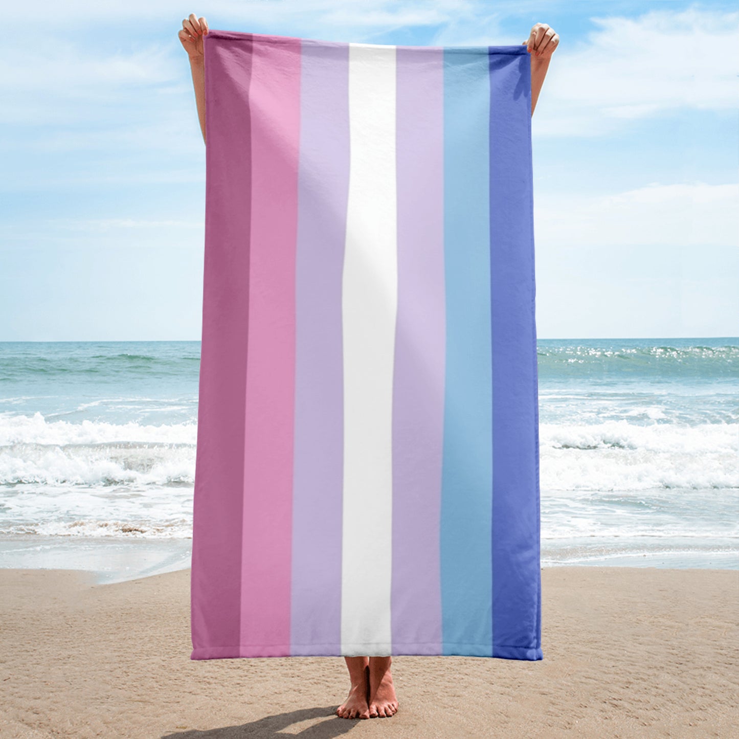 Bigender Pride Flag Beach Blanket Towel sublimated-towel-white-30x60-beach-66185f013b423