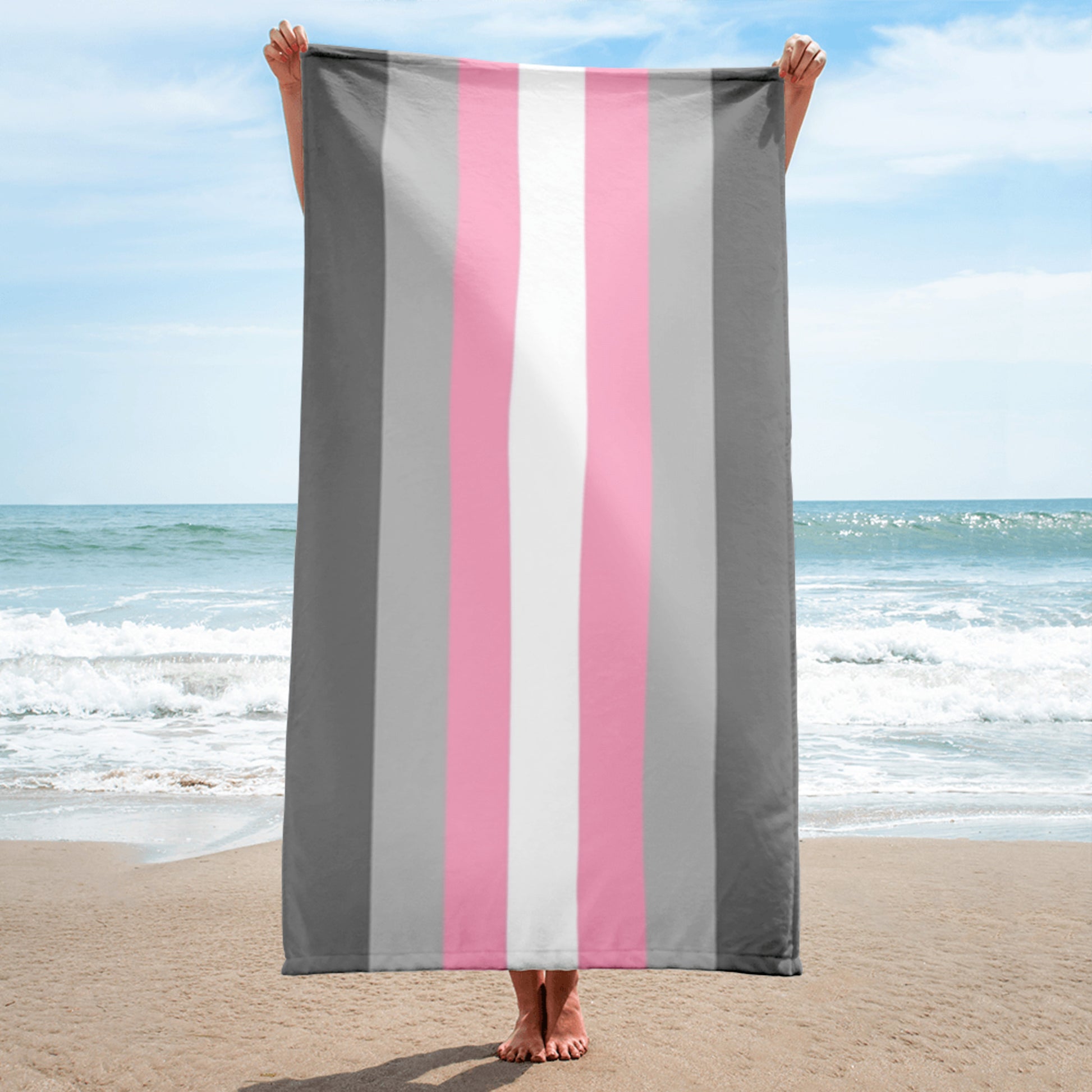 Demigirl Pride Flag Beach Blanket Towel sublimated-towel-white-30x60-beach-66185fd0e20dd