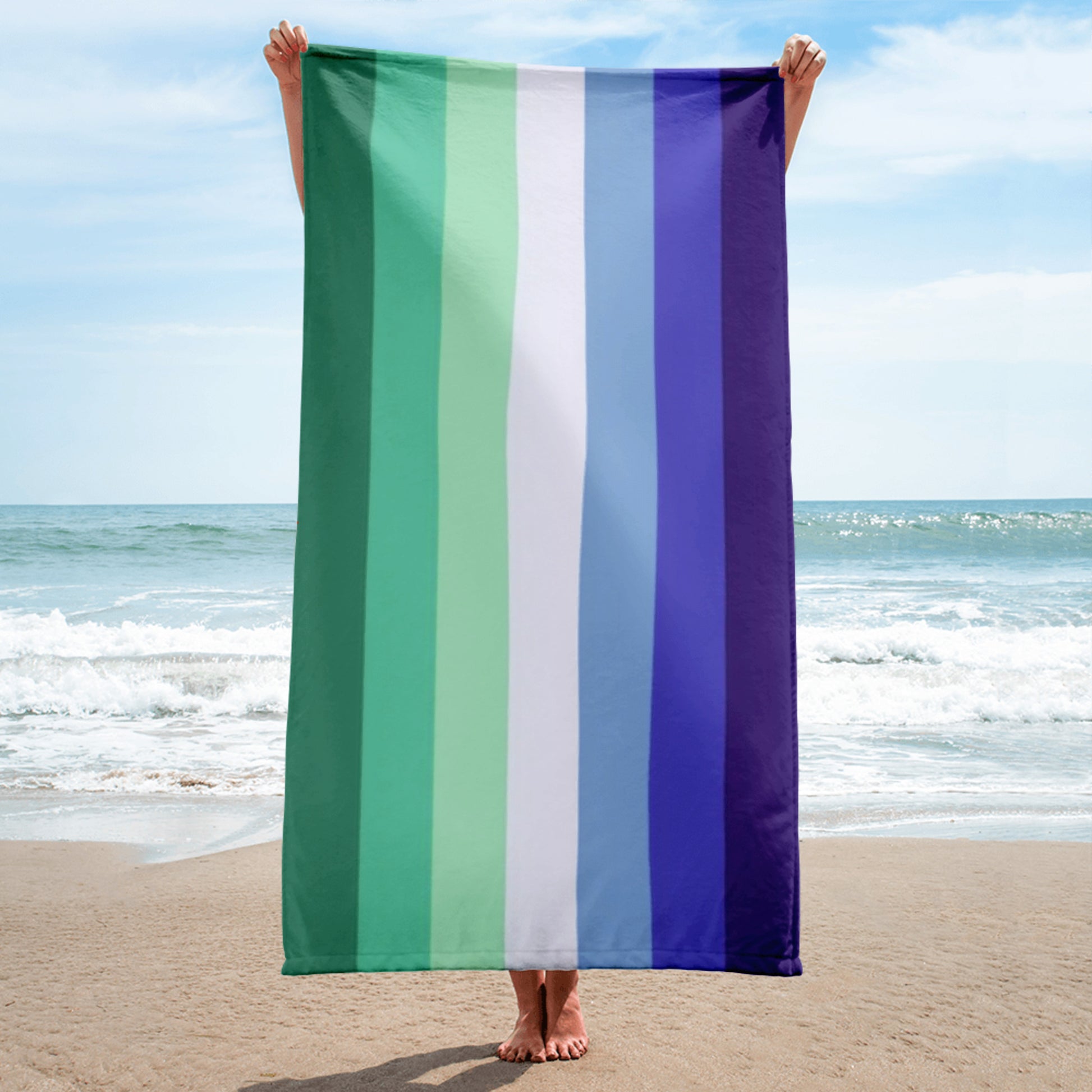 Gay MLM Vincian Pride Flag Beach Blanket Towel sublimated-towel-white-30x60-beach-661861975b3dc