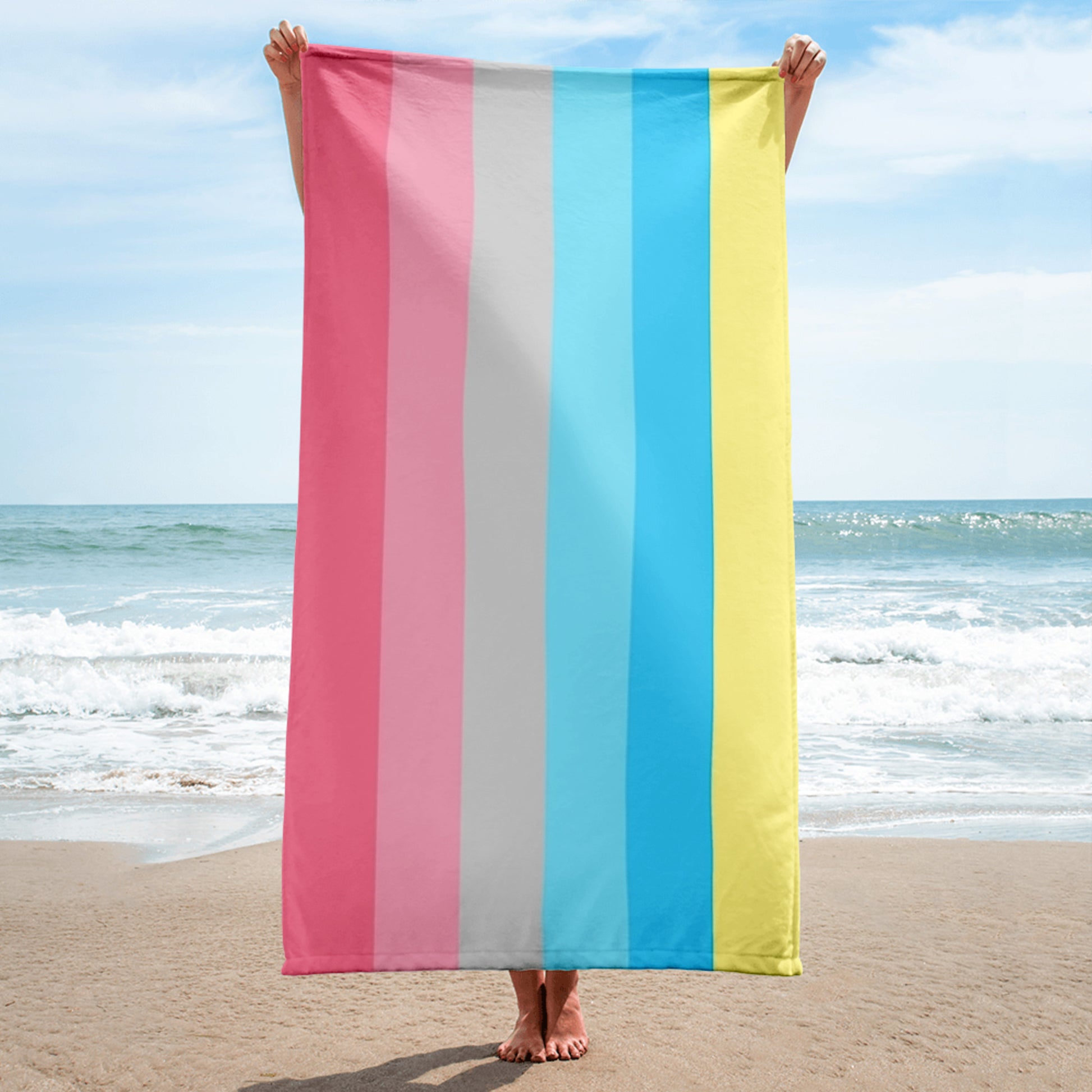 Genderflux Pride Flag Beach Blanket Towel sublimated-towel-white-30x60-beach-66186235050cb