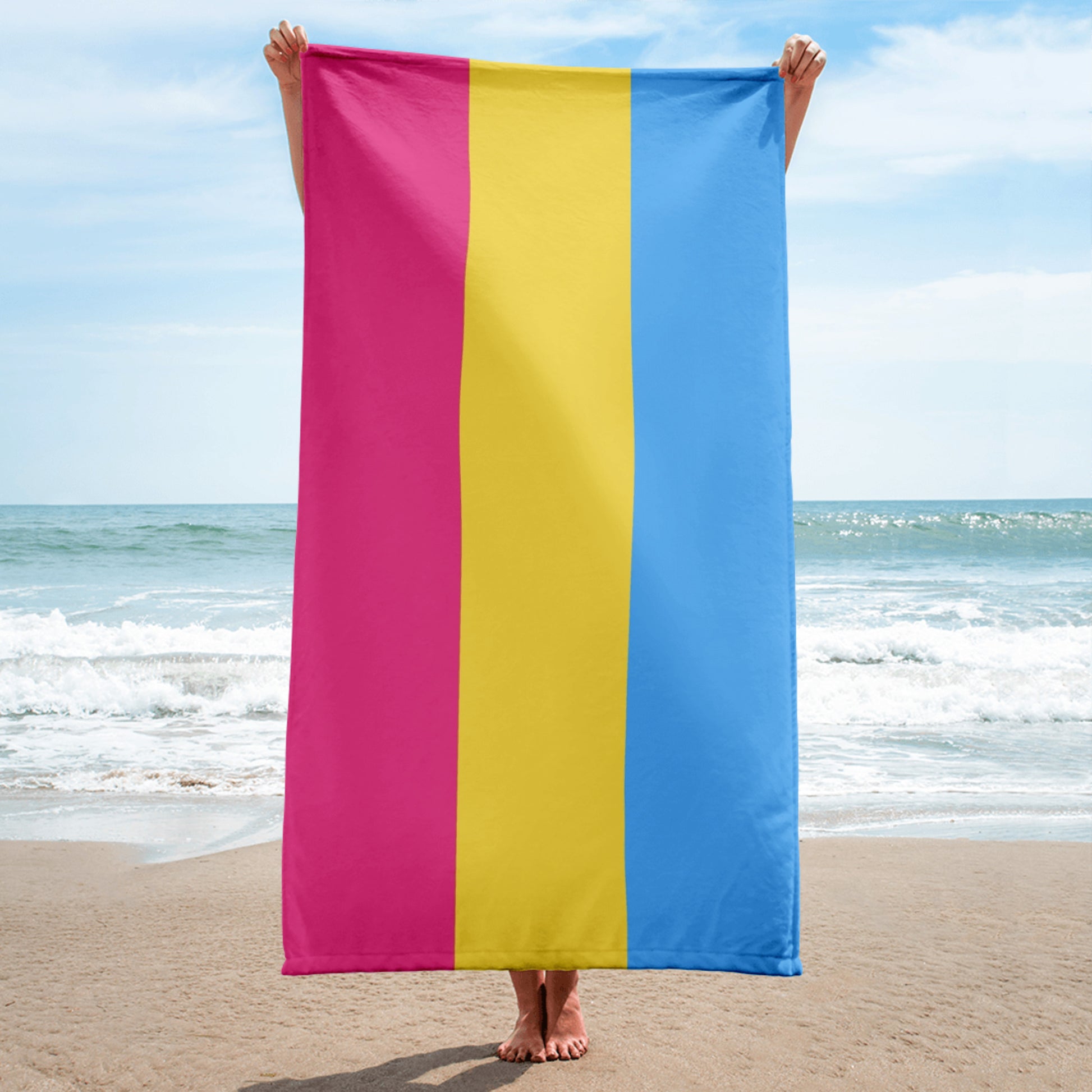 Pansexual Pan Pride Flag Beach Blanket Towel sublimated-towel-white-30x60-beach-66187c79063b6