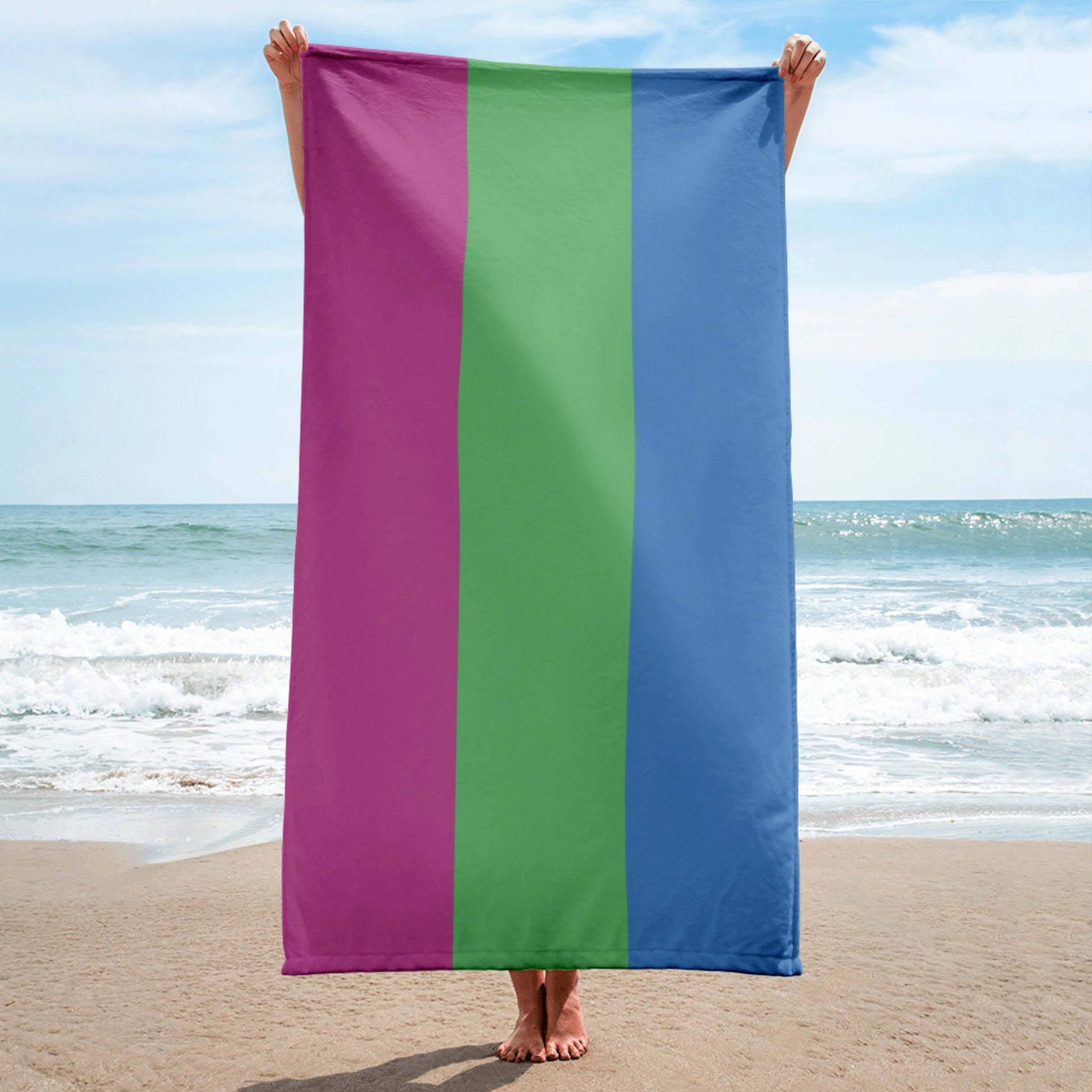 Polysexual Pride Flag Beach Blanket Towel sublimated-towel-white-30x60-beach-66187e91cb727