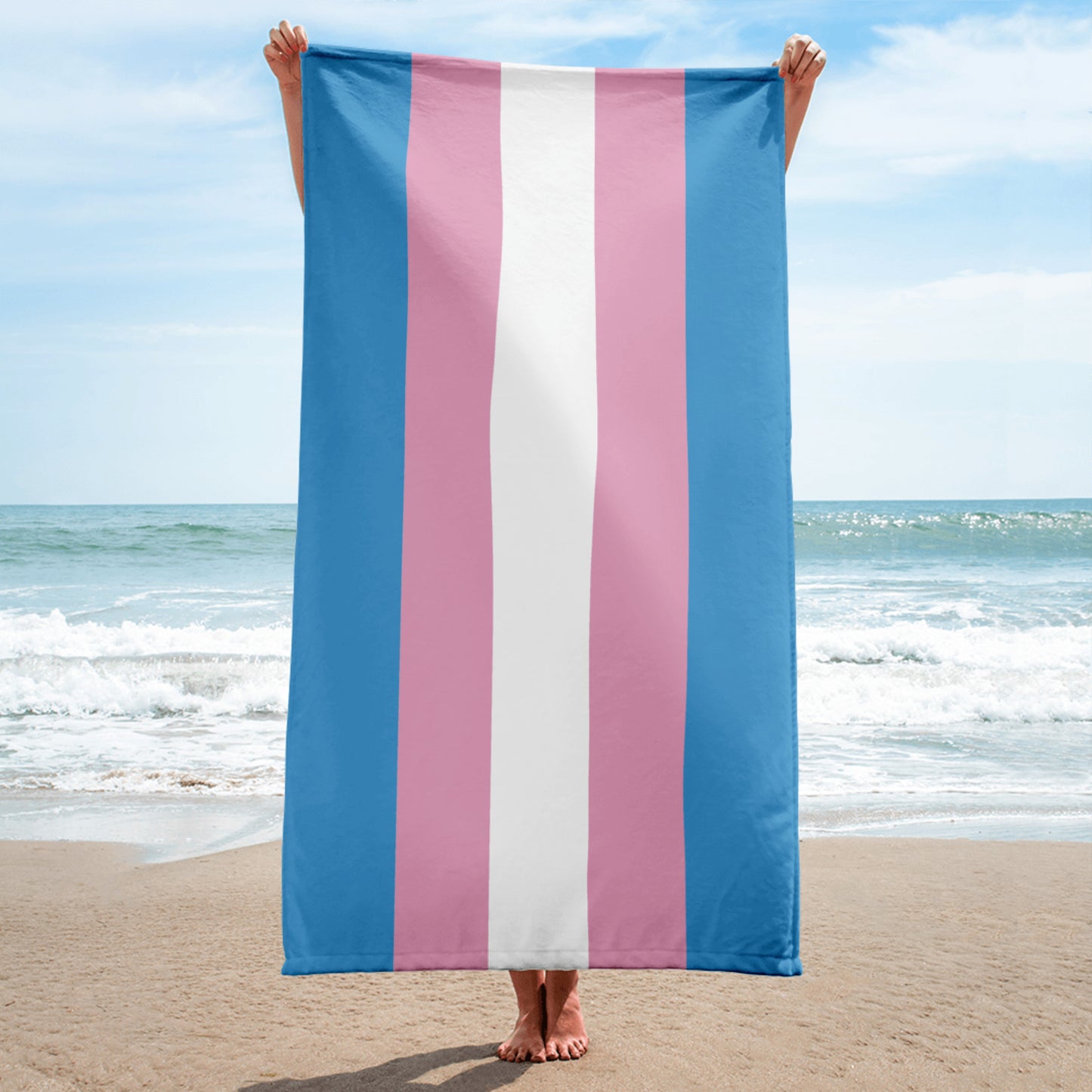 Transgender Trans Pride Flag Beach Blanket Towel sublimated-towel-white-30x60-beach-661882eba9386