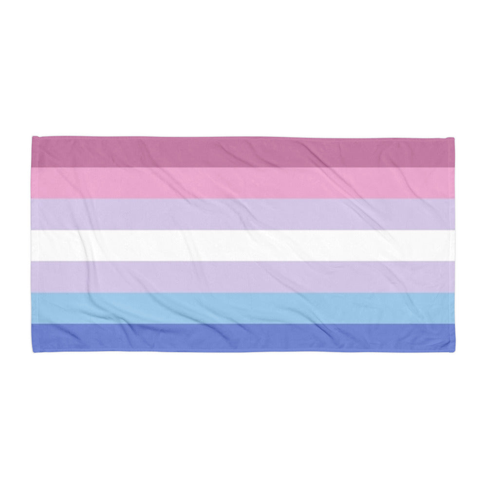 Bigender Pride Flag Beach Blanket Towel 30x60 Multi Bigender sublimated-towel-white-30x60-flat-66185f013a3fe