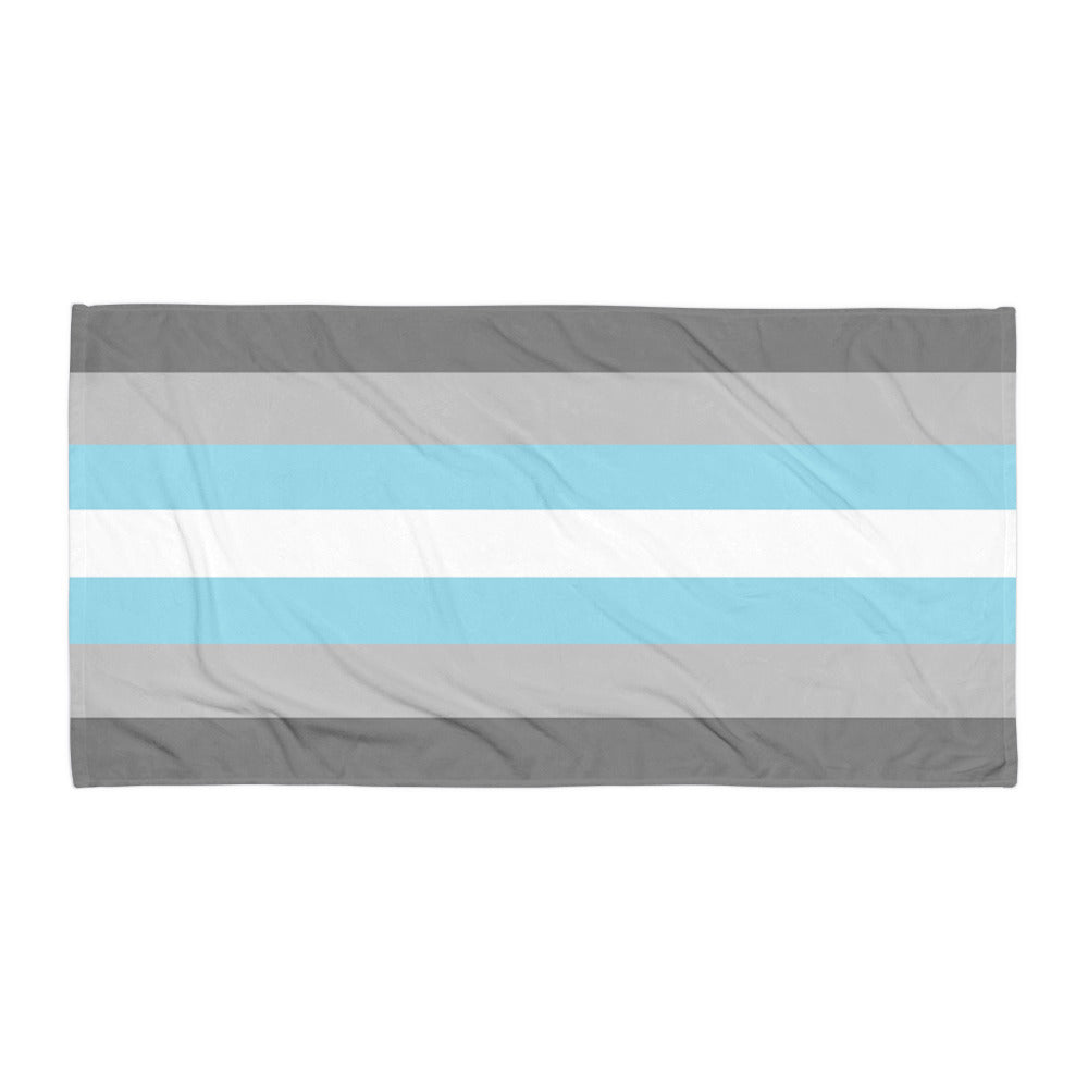 Demiboy Pride Flag Beach Blanket Towel 30x60 Multi Demiboy sublimated-towel-white-30x60-flat-66185f760548f