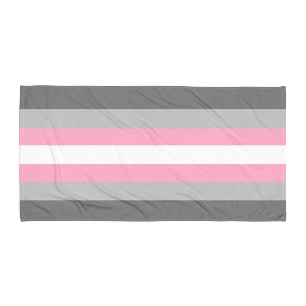 Demigirl Pride Flag Beach Blanket Towel 30x60 Multi Demigirl sublimated-towel-white-30x60-flat-66185fd0e1091