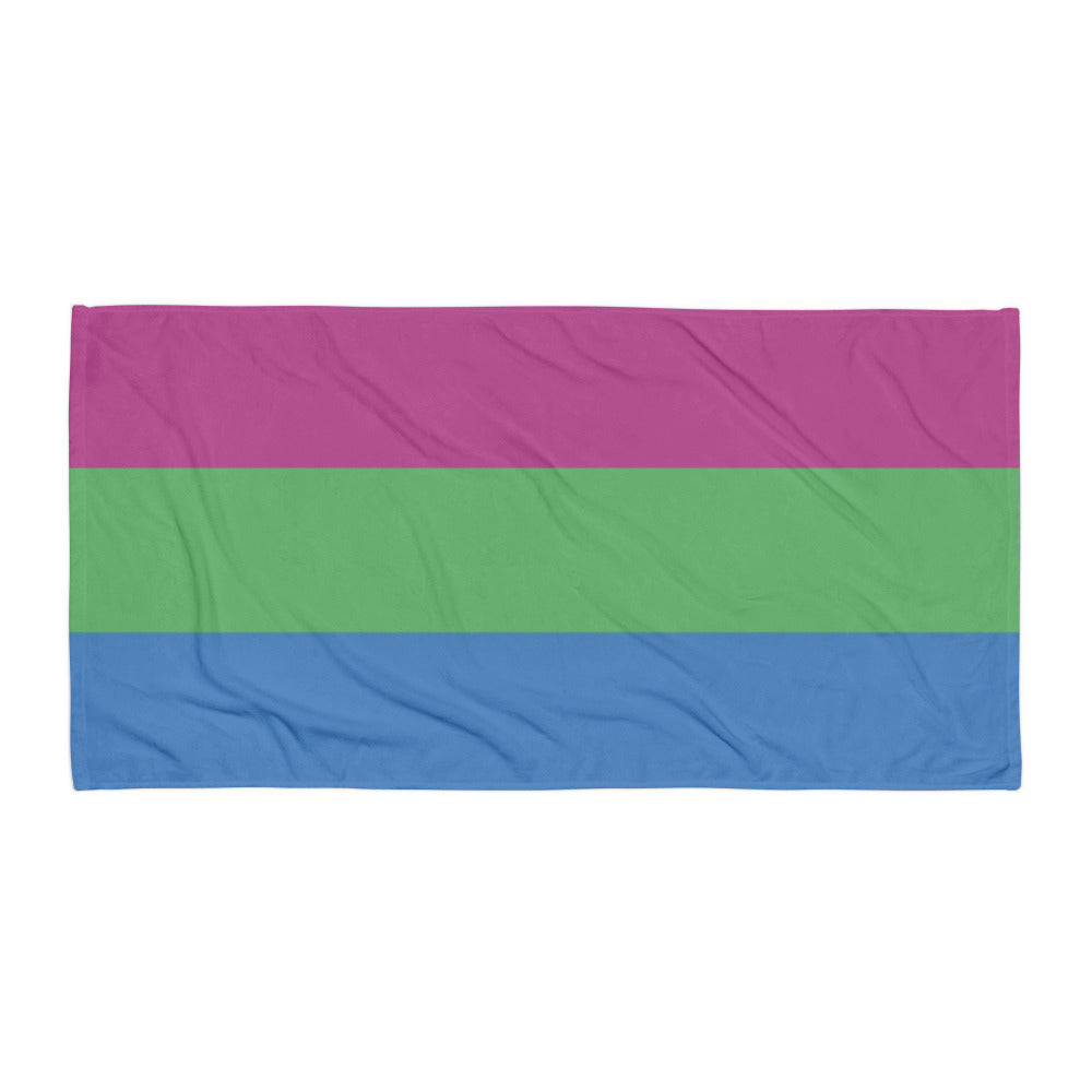 Polysexual Pride Flag Beach Blanket Towel 30x60 Multi Polysexual sublimated-towel-white-30x60-flat-66187e91caa95