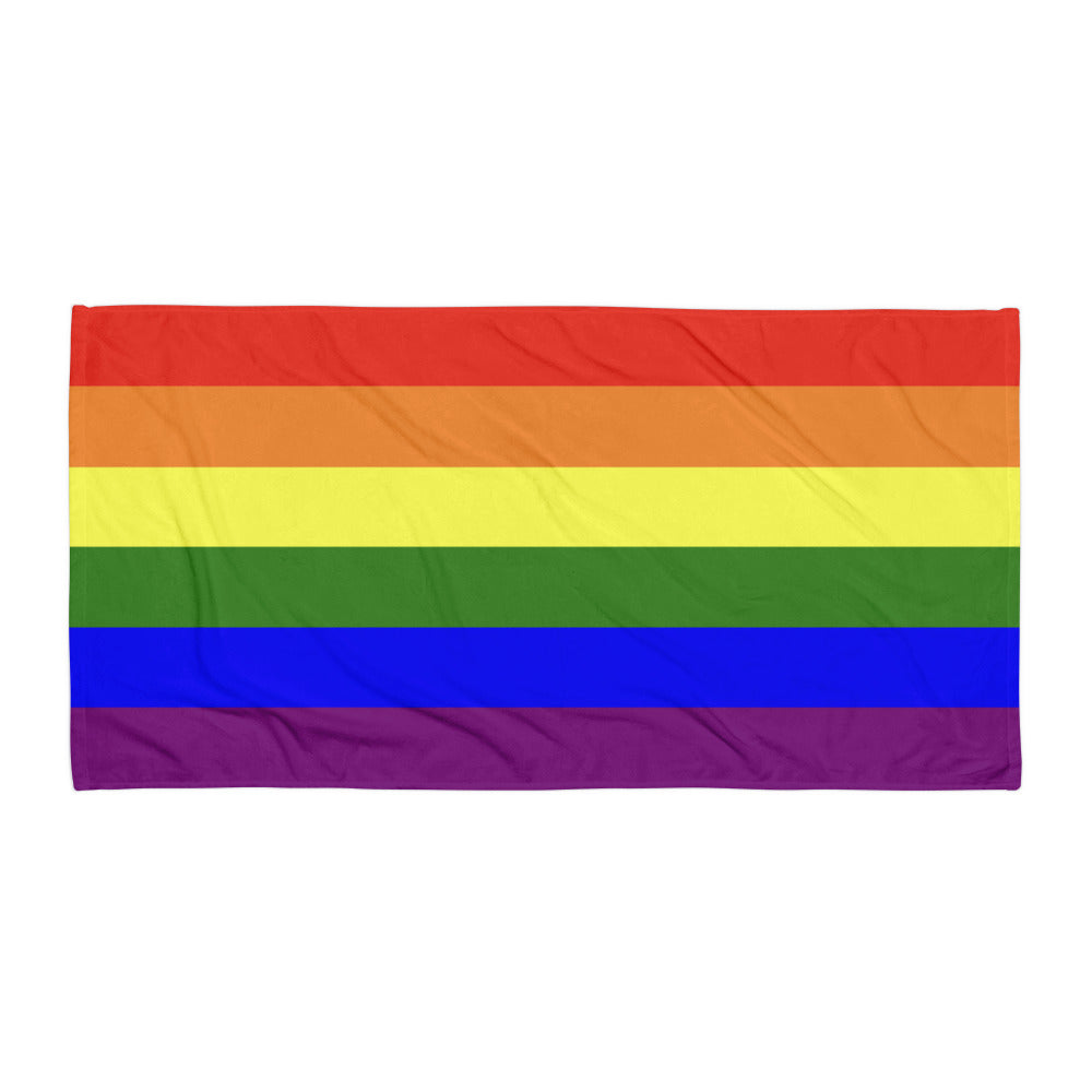 LGBT LGBTQ Pride Flag Beach Blanket Towel Rainbow Multi 30x60 Pride sublimated-towel-white-30x60-flat-6618804b4c7ba