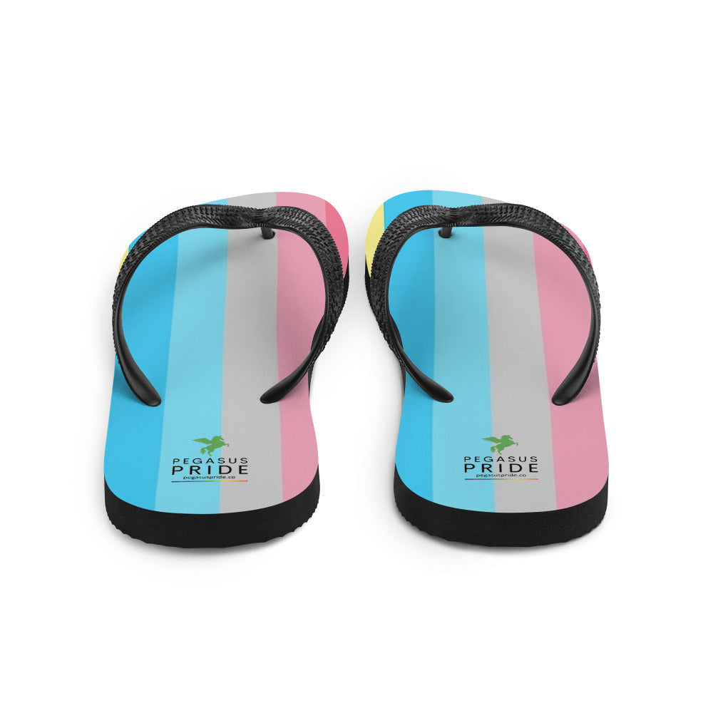 Genderflux Pride Flag Flip-Flops Sandals sublimation-flip-flops-white-back-652ec9a3bd30e