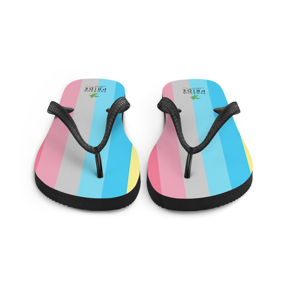 Genderflux Pride Flag Flip-Flops Sandals sublimation-flip-flops-white-front-652ec9a3bd3b7