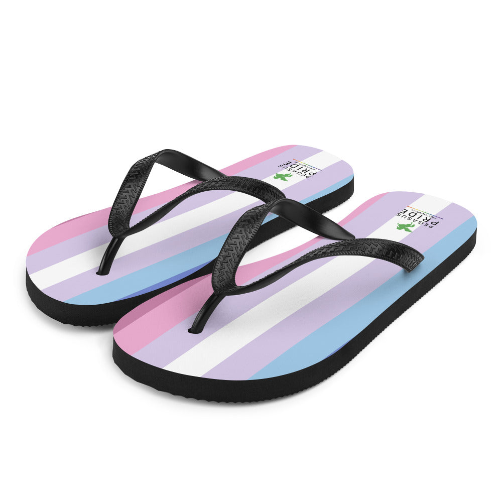 Bigender Pride Flag Flip Flops Bigender sublimation-flip-flops-white-front-left-652ec928783a1