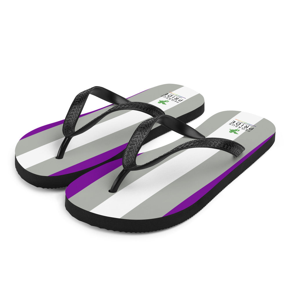 Greysexual Pride Flag Flip-Flops Sandals Greysexual sublimation-flip-flops-white-front-left-652ec9d017a7f