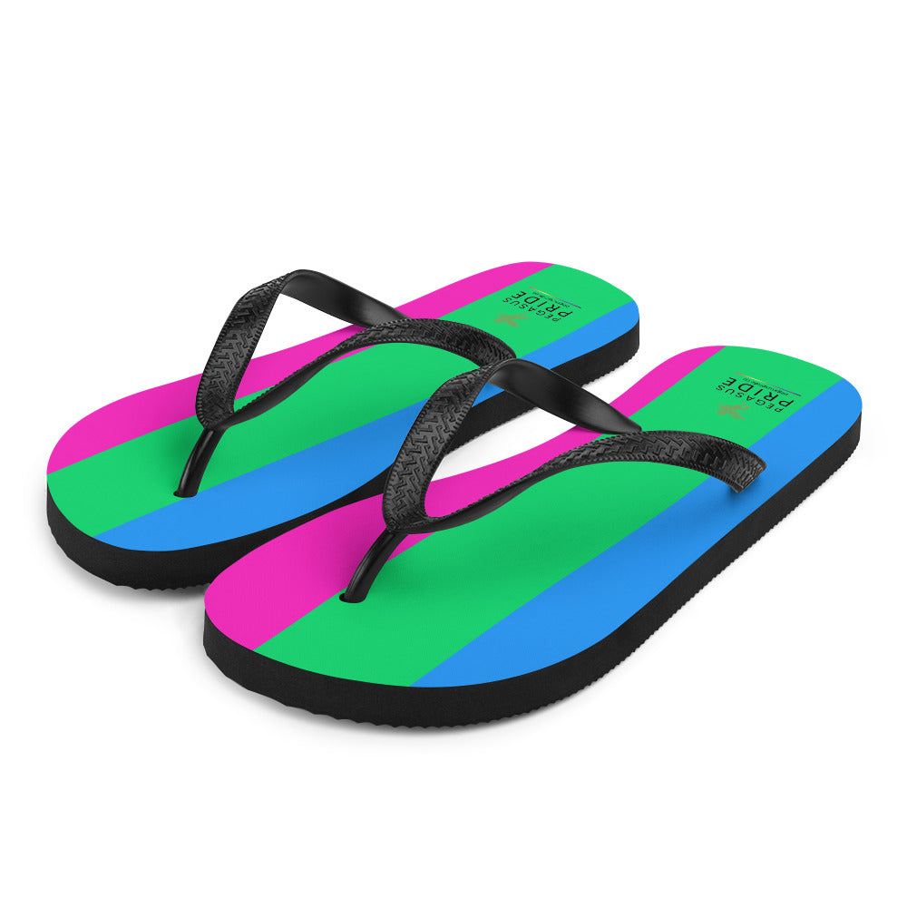 Polysexual Poly Pride Flip-Flops Sandals Polysexual sublimation-flip-flops-white-front-left-652eca2f0b7f2