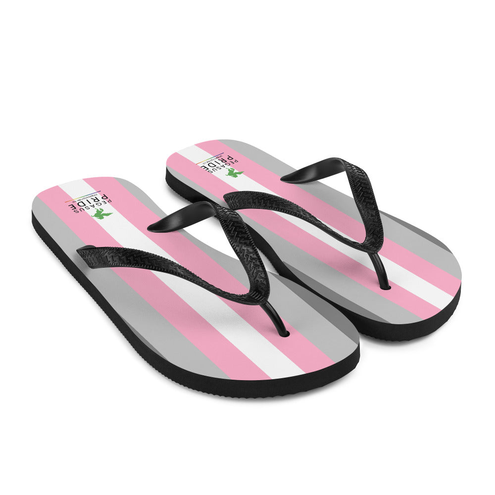 Demigirl Pride Flag Flip-Flops sublimation-flip-flops-white-front-right-652ec97aed8a9