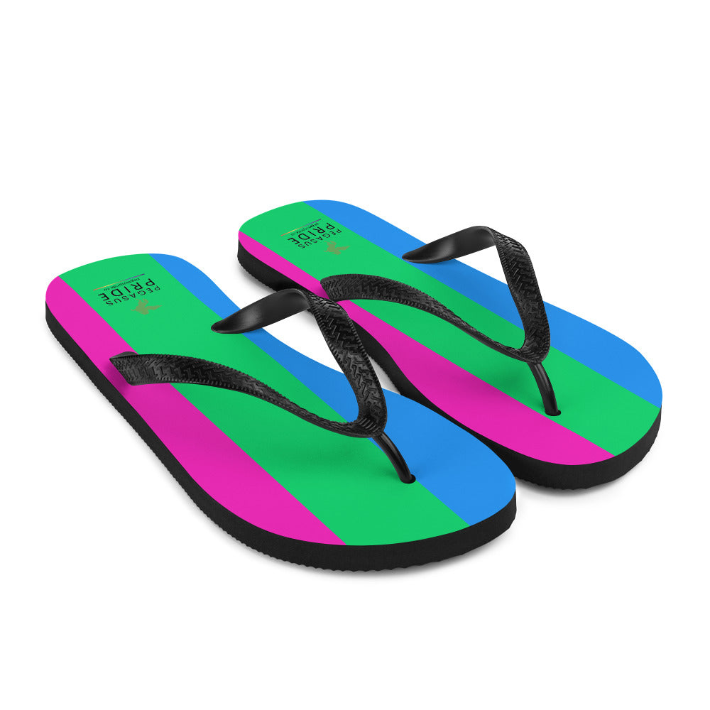 Polysexual Poly Pride Flip-Flops Sandals sublimation-flip-flops-white-front-right-652eca2f0bb0f