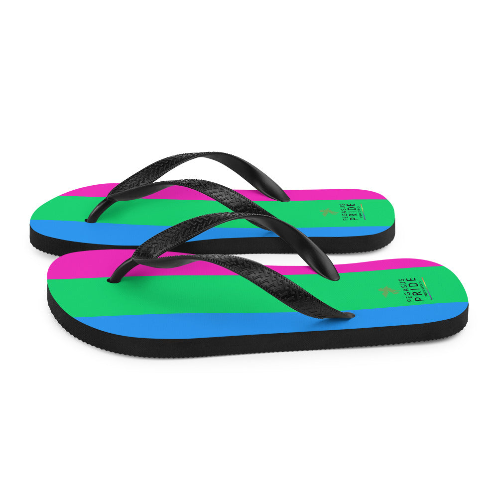 Polysexual Poly Pride Flip-Flops Sandals sublimation-flip-flops-white-left-652eca2f0b9ee