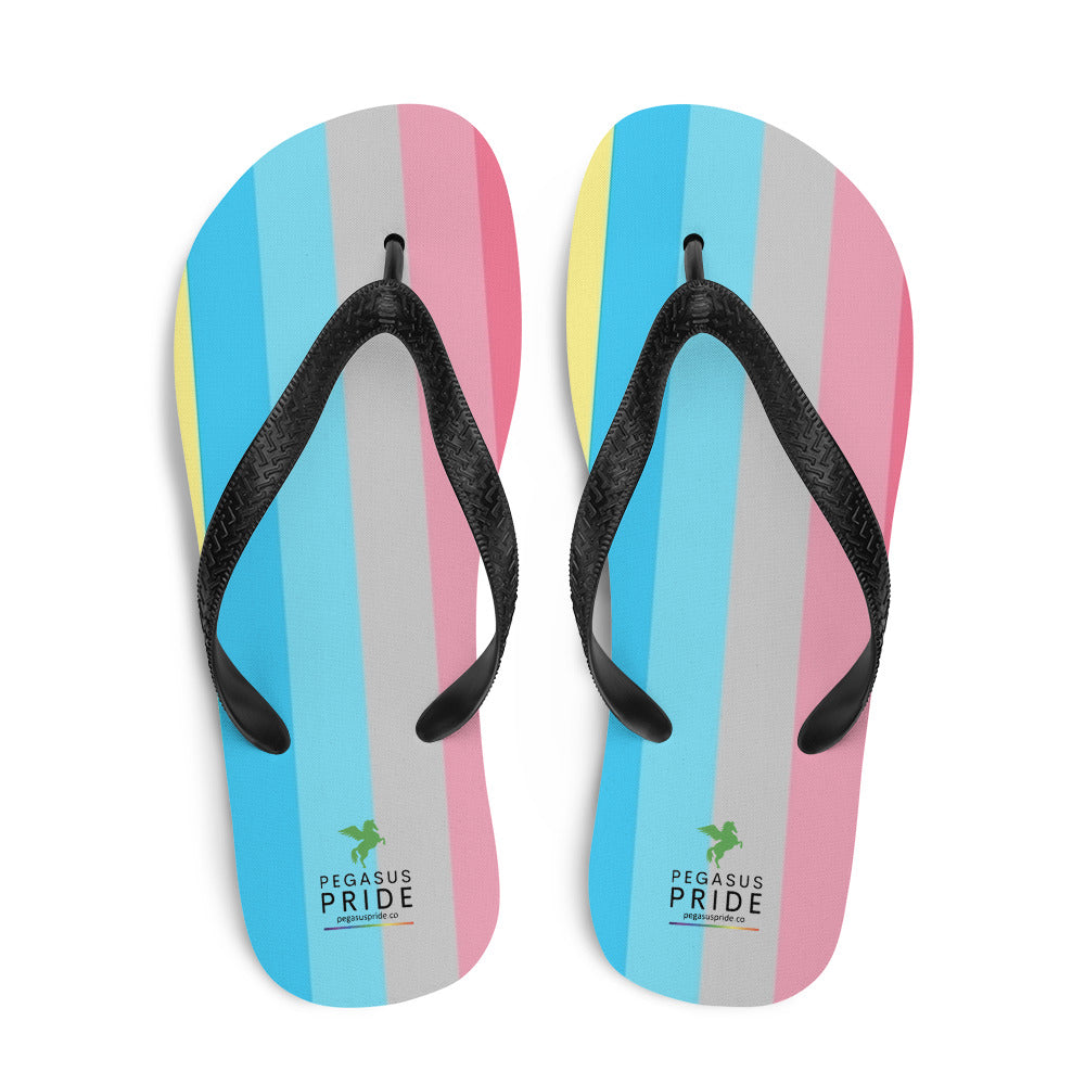 Genderflux Pride Flag Flip-Flops Sandals sublimation-flip-flops-white-top-652ec9a3bc508