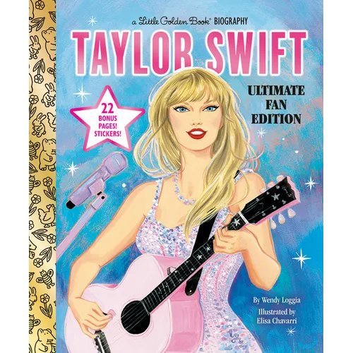Book cover of 'Taylor Swift: Ultimate Fan Edition' with a stylized illustration of Taylor Swift holding a guitar.