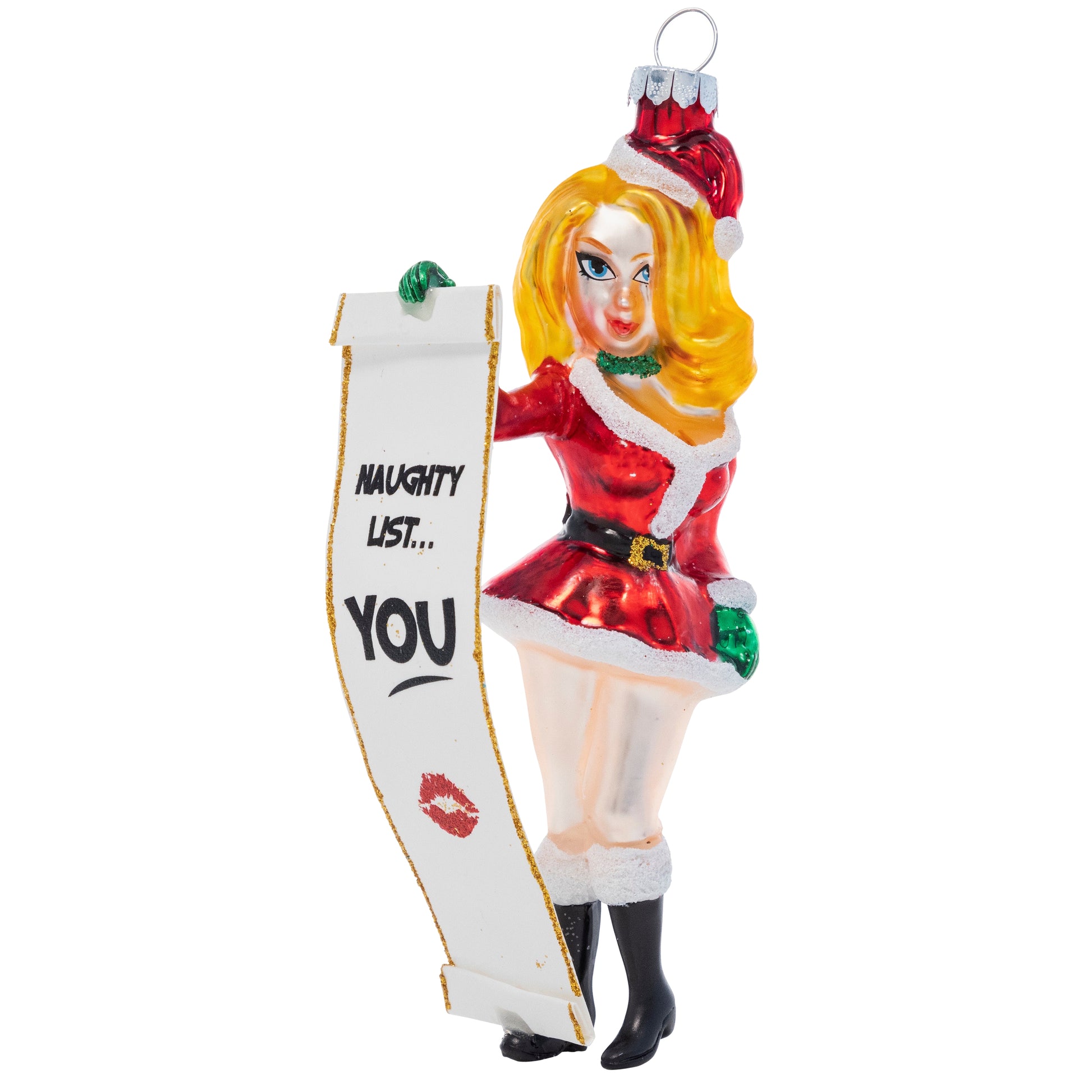 The Naughty List - Hand-Blown Glass Holiday Ornament the-naughty-list-hand-blown-glass-holiday-christmas-ornament-front