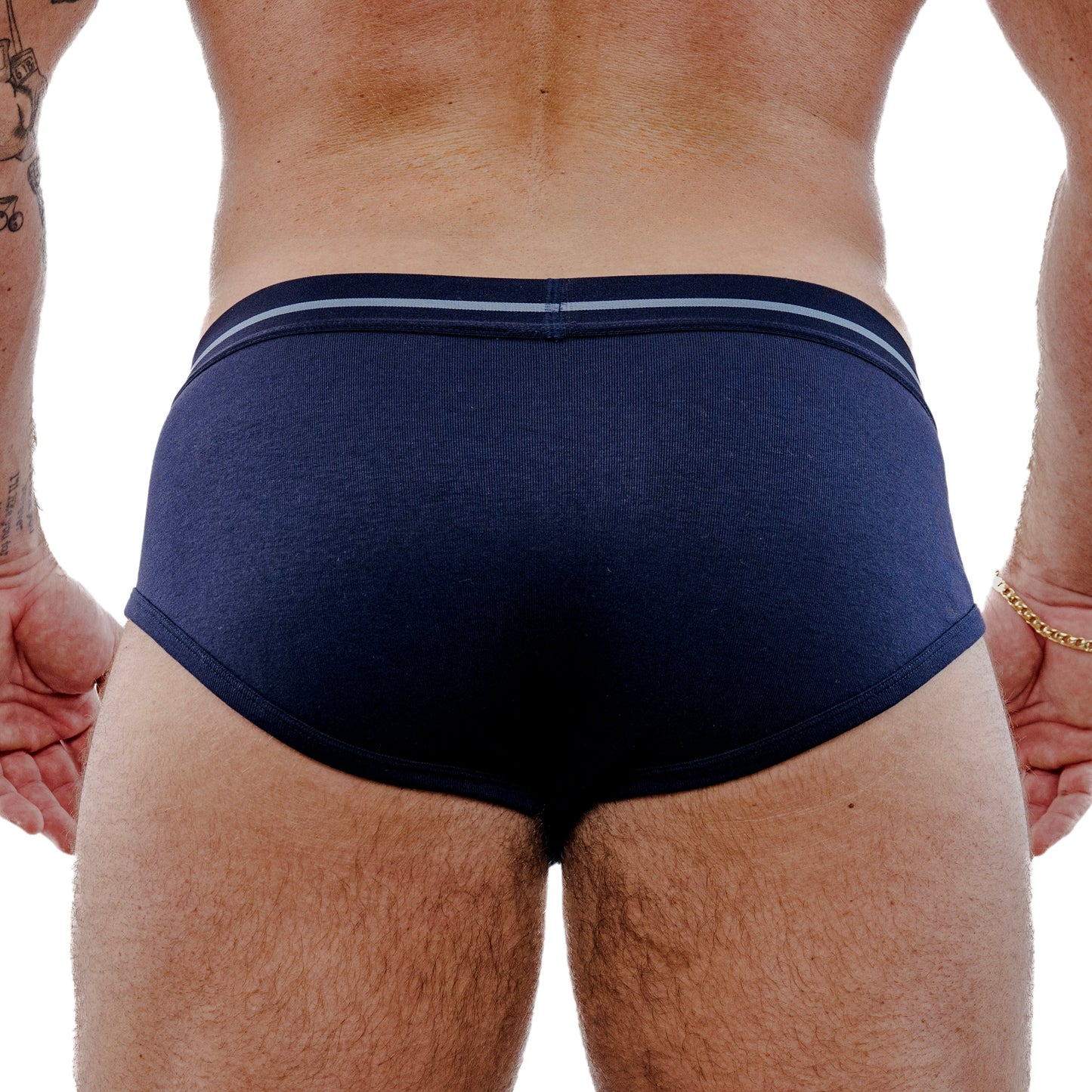 Navy blue men's underwear on a white background