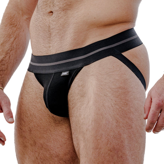 Black men's underwear with a white background