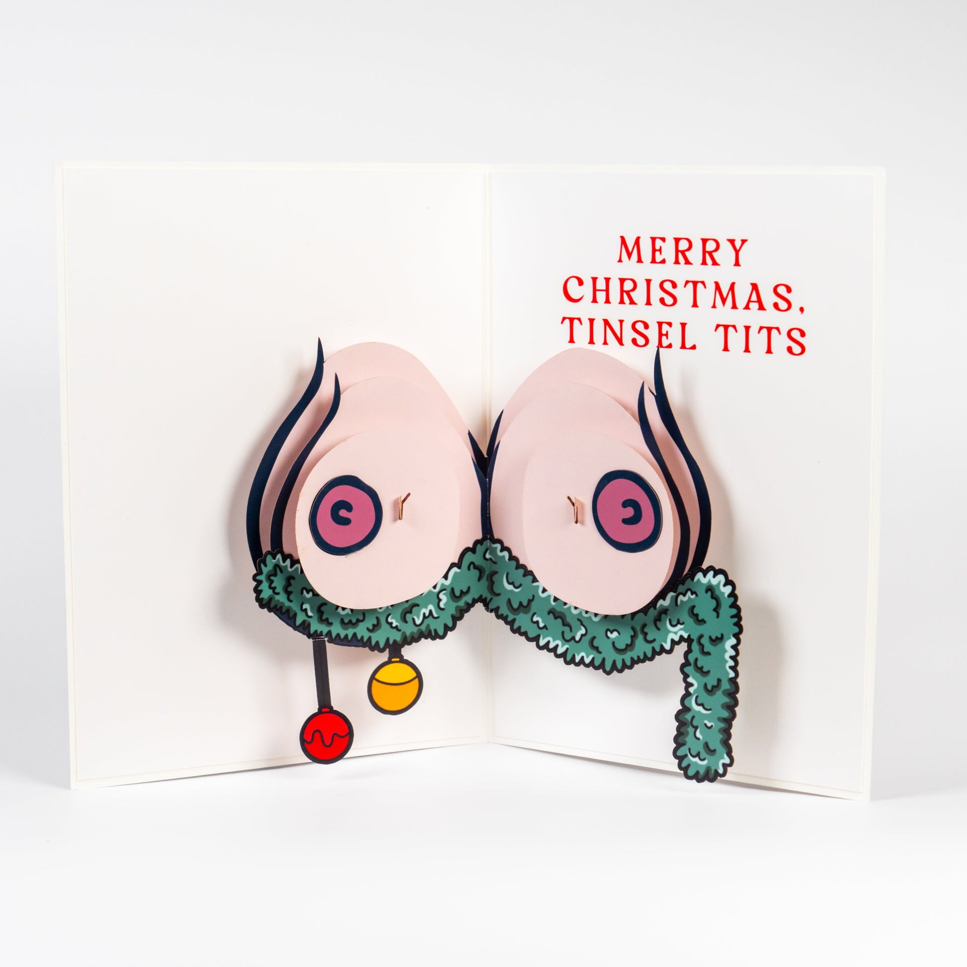 Tits The Season - Holiday Card - Pop Up tits-the-season-holiday-christmas-card-3d-pop-up-printed-inside