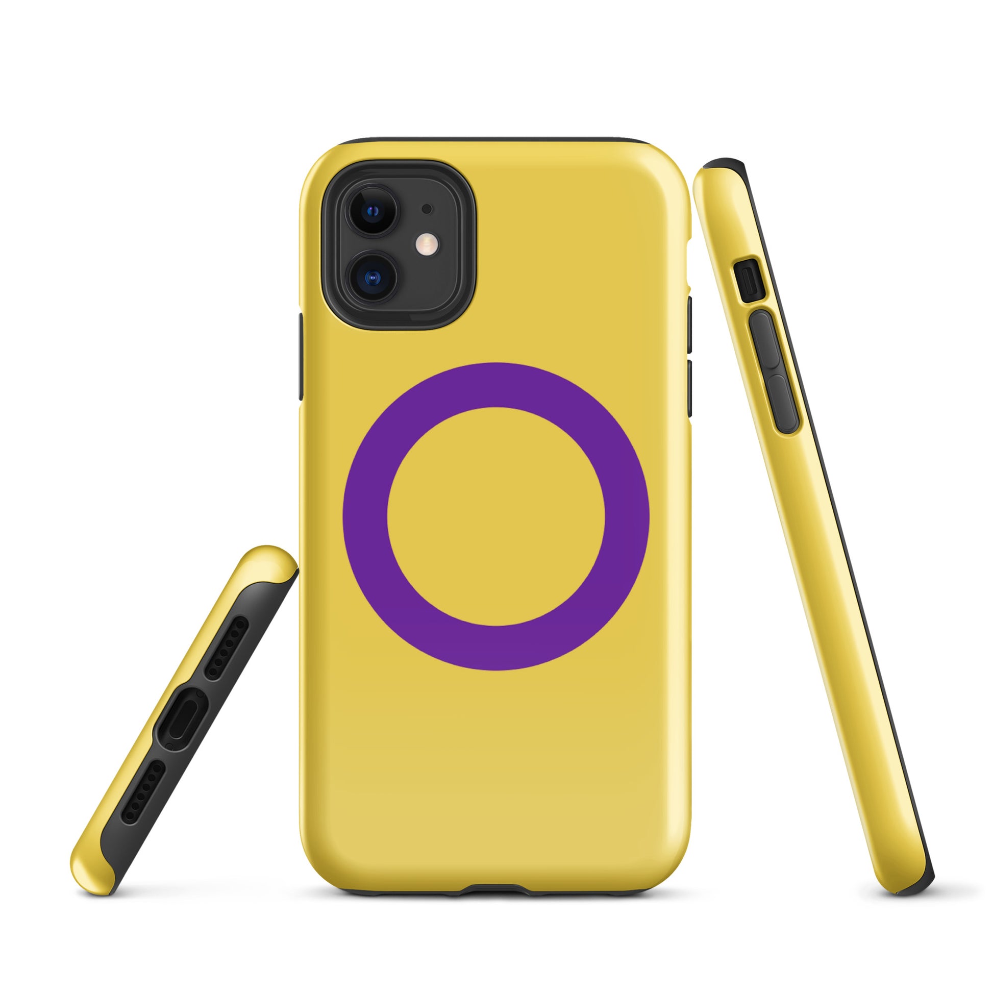 Intersex Pride Flag Tough Cell Phone Case for Apple iPhone iPhone 11 Intersex tough-case-for-iphone-glossy-iphone-11-front-64c05b1ae13c9