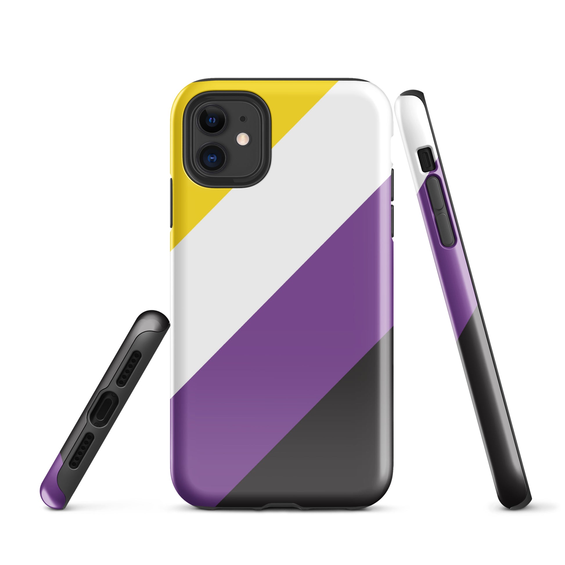 Nonbinary Enby Pride Tough Case for Apple iPhone iPhone 11 Nonbinary tough-case-for-iphone-glossy-iphone-11-front-64c0600c6dabb