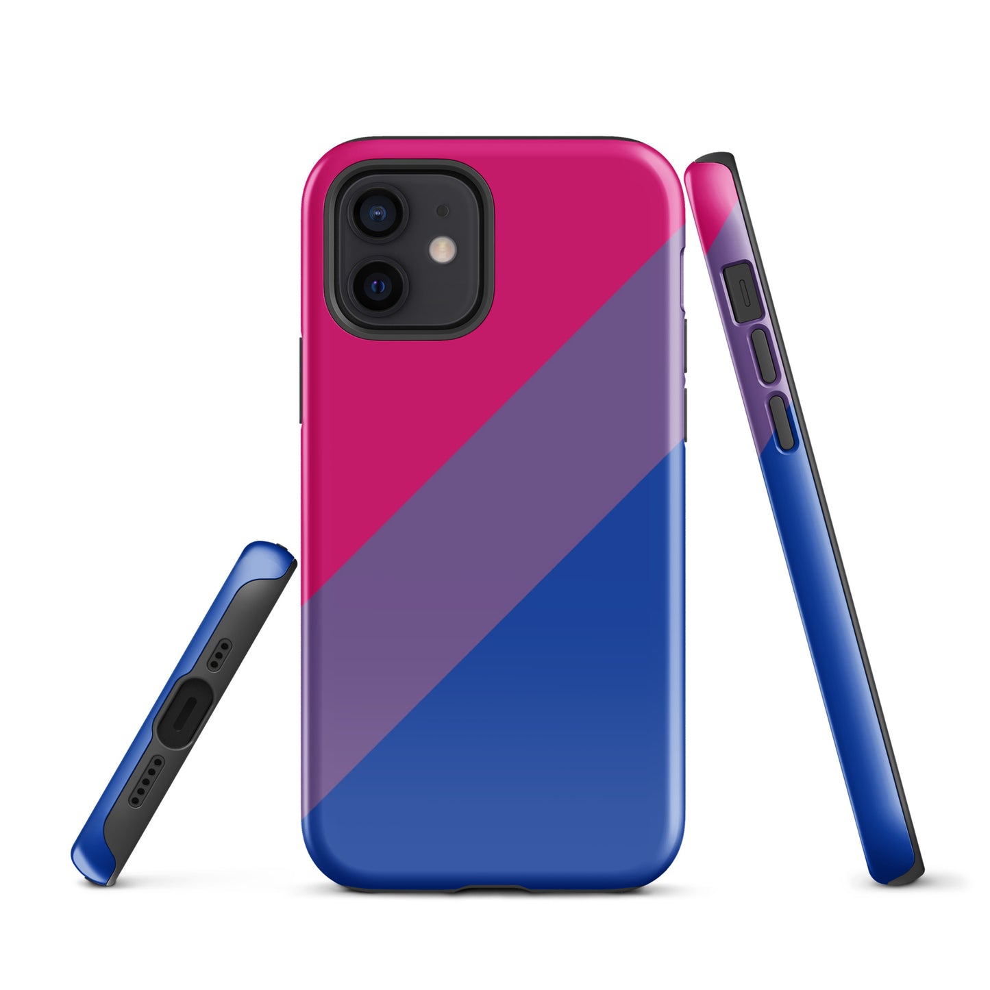 Bisexual Bi Pride Tough Cell Phone Case for Apple iPhone iPhone 12 Bisexual tough-case-for-iphone-glossy-iphone-12-front-64c065ce315a8