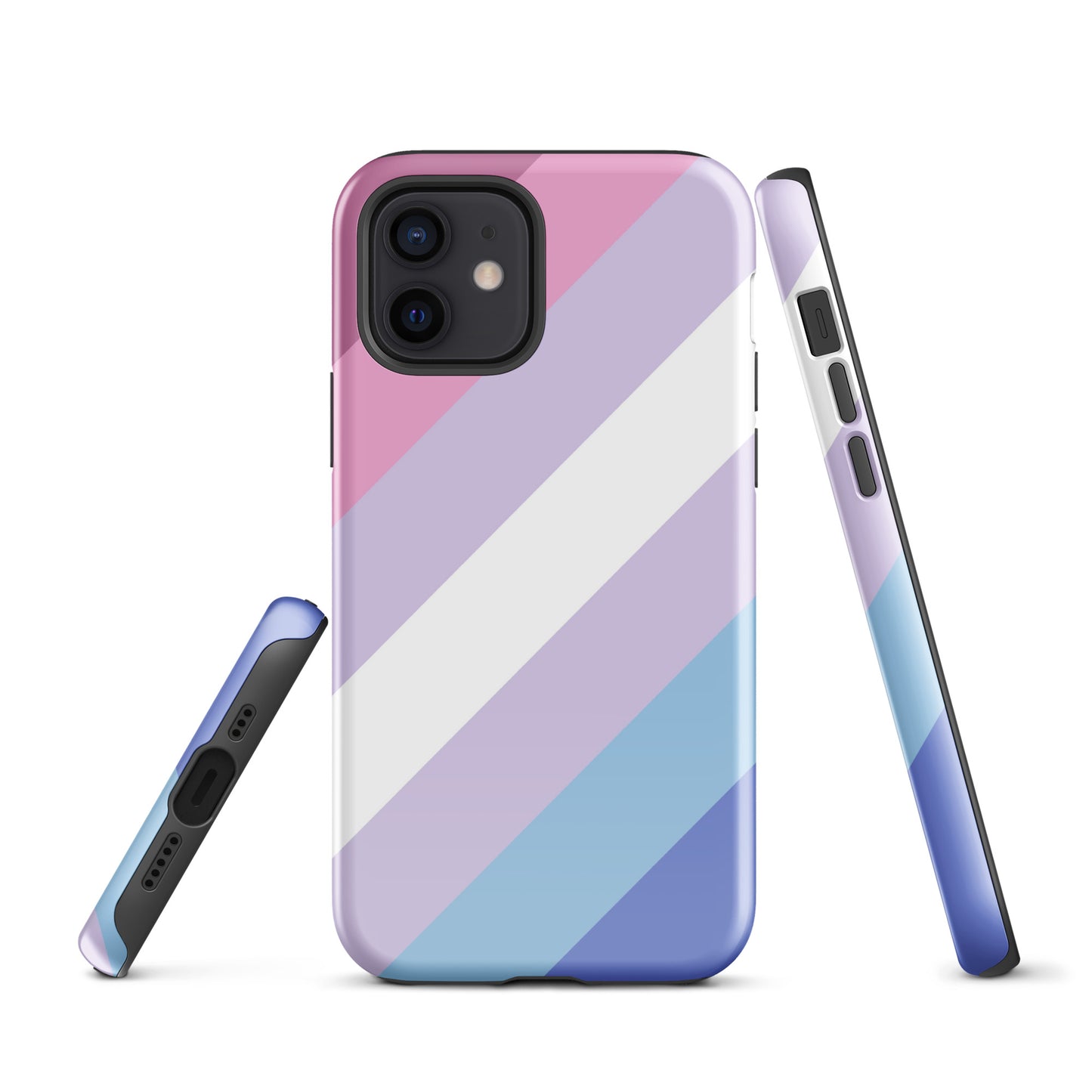 Bigender Pride Tough Cell Phone Case for Apple iPhone iPhone 12 Bigender tough-case-for-iphone-glossy-iphone-12-front-64c0662635224