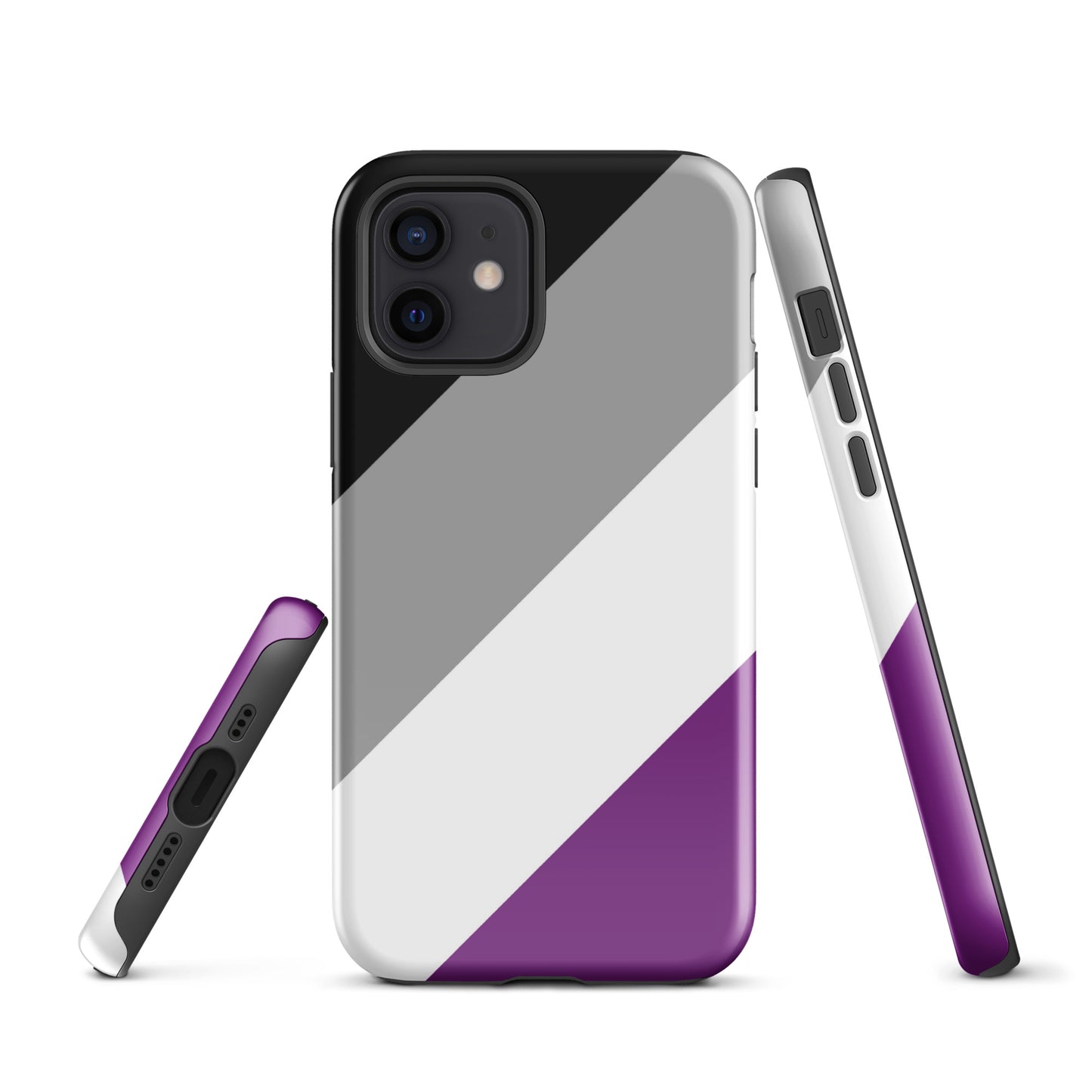 Asexual Ace Pride Tough Cell Phone Case for iPhone iPhone 12 Asexual tough-case-for-iphone-glossy-iphone-12-front-64c067228930a