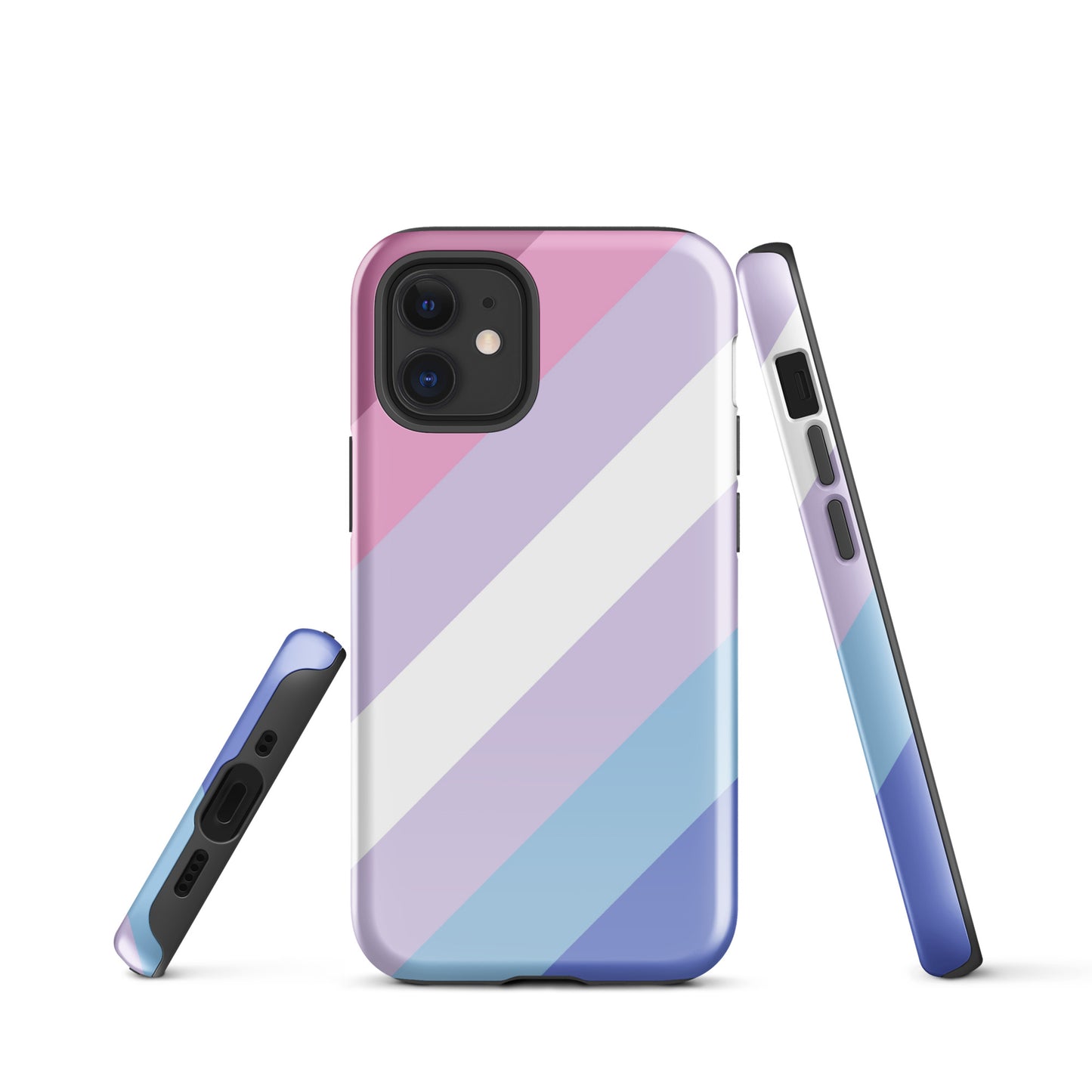 Bigender Pride Tough Cell Phone Case for Apple iPhone iPhone 12 mini Bigender tough-case-for-iphone-glossy-iphone-12-mini-front-64c06626351cc