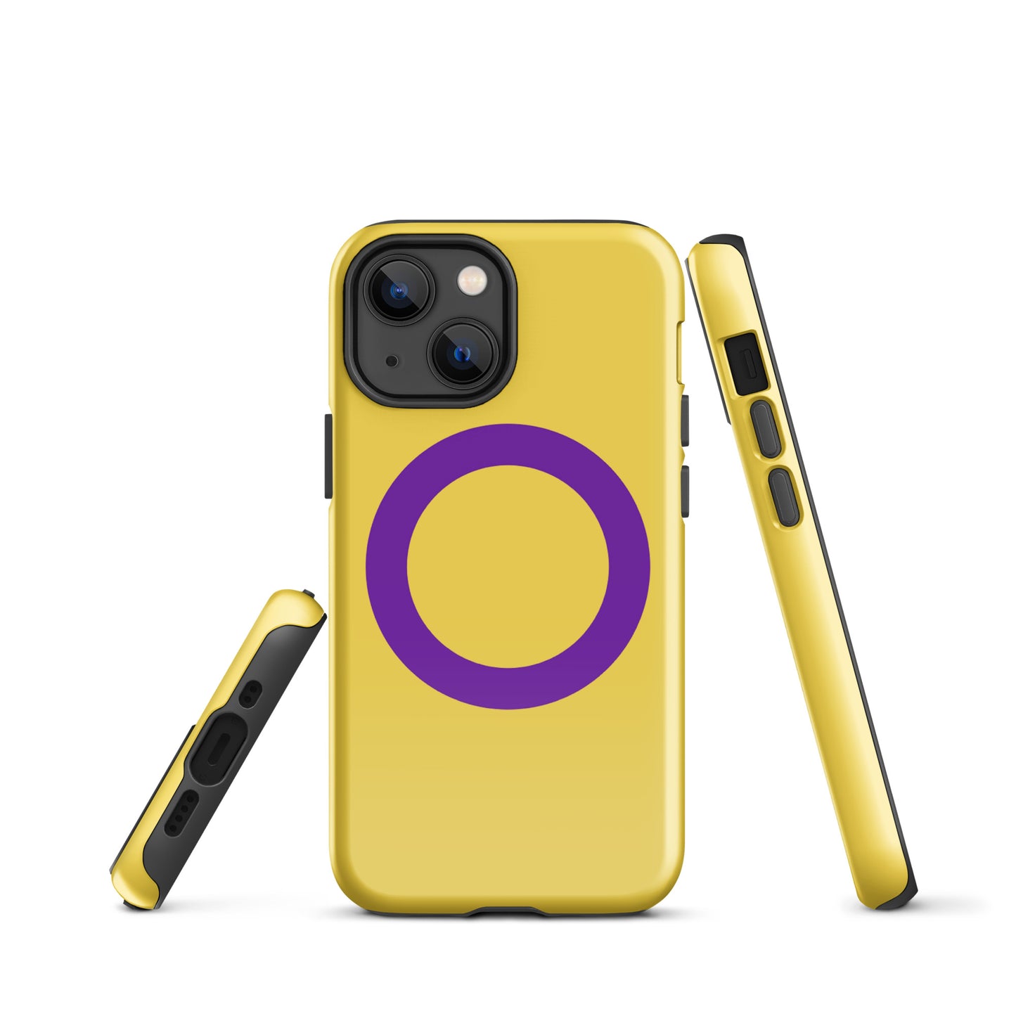 Intersex Pride Flag Tough Cell Phone Case for Apple iPhone iPhone 13 mini Intersex tough-case-for-iphone-glossy-iphone-13-mini-front-64c05b1ae17d0