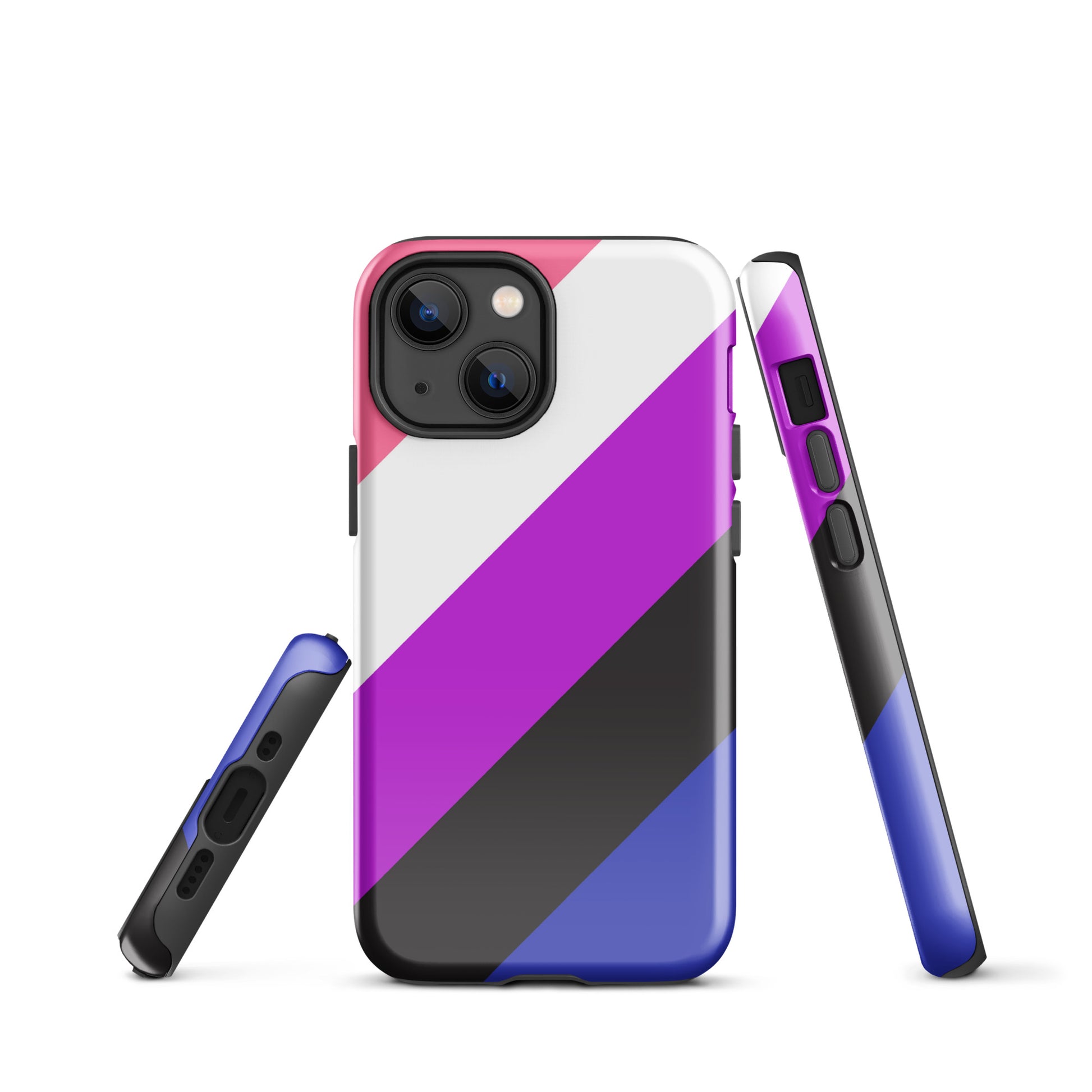 Genderfluid Pride Tough Case for Apple iPhone iPhone 13 mini Genderfluid tough-case-for-iphone-glossy-iphone-13-mini-front-64c061768f714