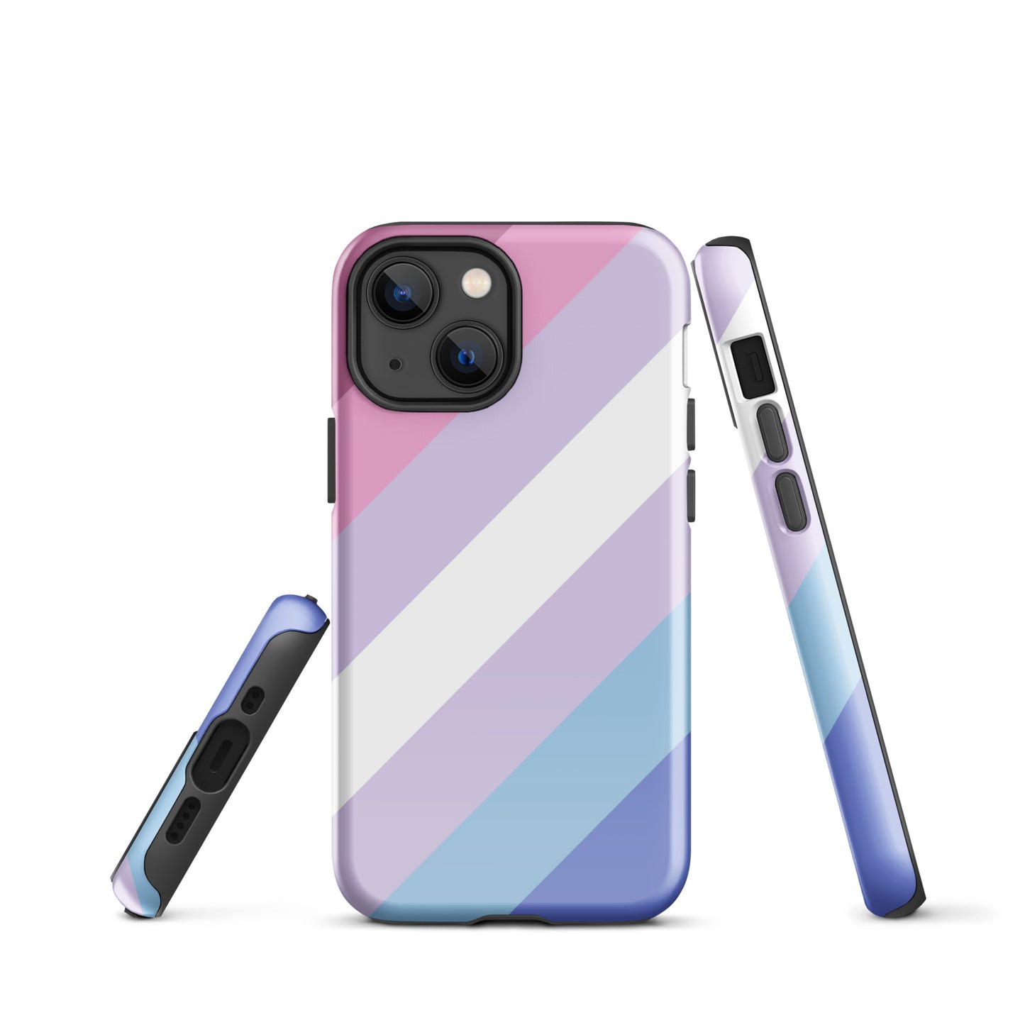 Bigender Pride Tough Cell Phone Case for Apple iPhone iPhone 13 mini Bigender tough-case-for-iphone-glossy-iphone-13-mini-front-64c0662635347