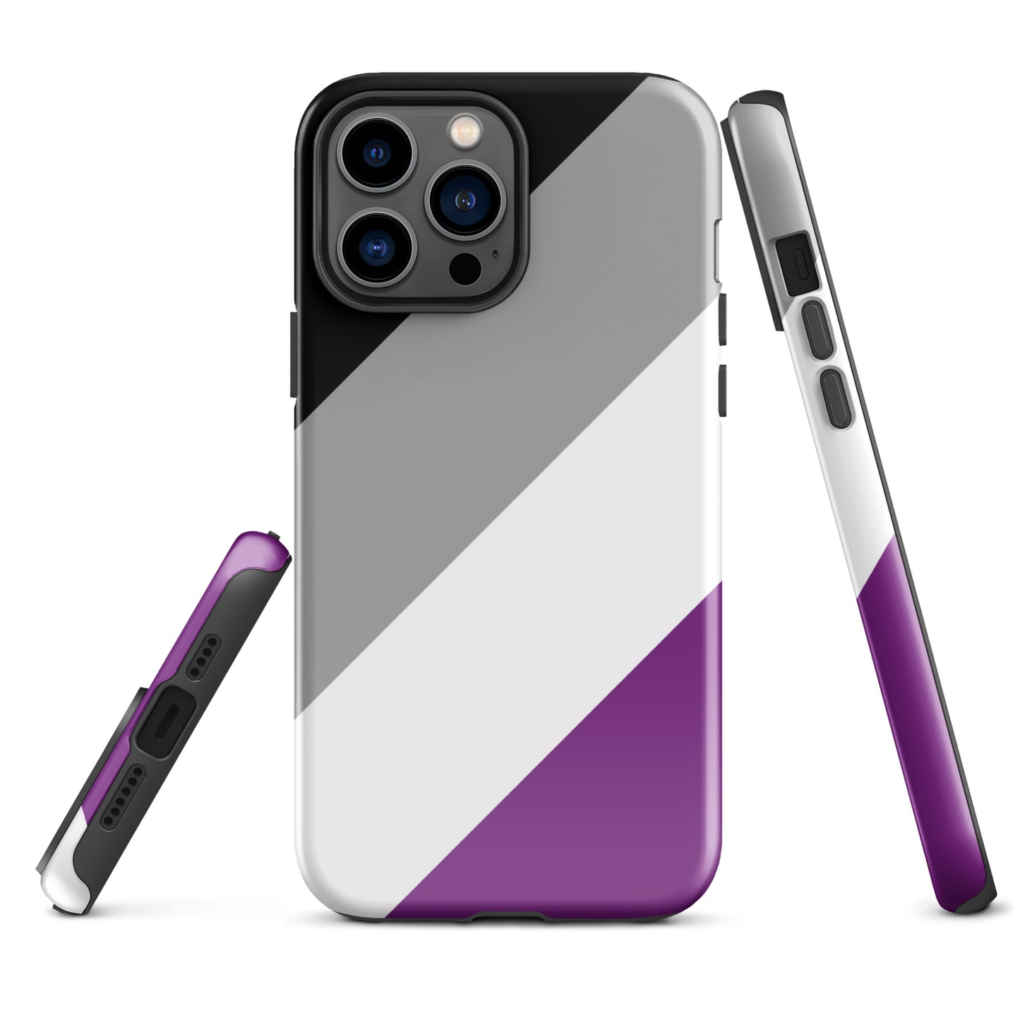 Asexual Ace Pride Tough Cell Phone Case for iPhone iPhone 13 Pro Max Asexual tough-case-for-iphone-glossy-iphone-13-pro-max-front-64c067228950a