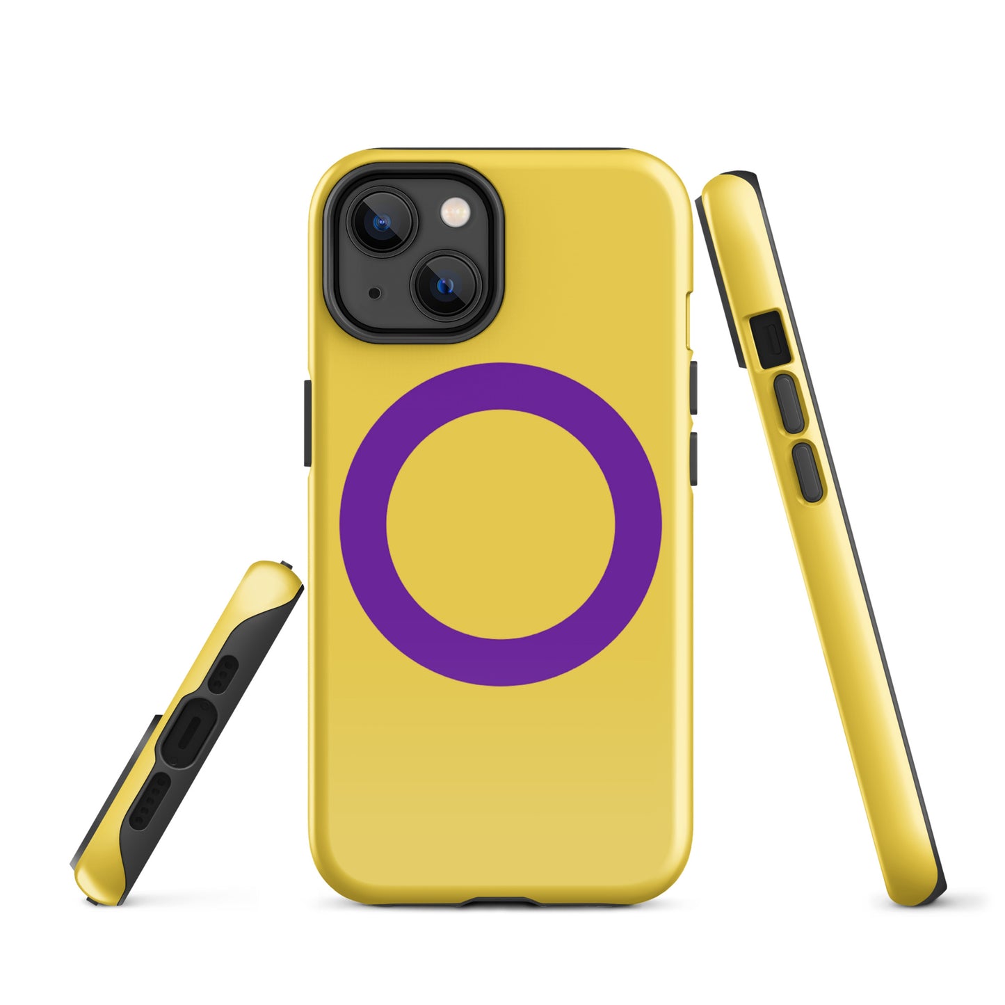 Intersex Pride Flag Tough Cell Phone Case for Apple iPhone iPhone 14 Intersex tough-case-for-iphone-glossy-iphone-14-front-64c05b1ae1a26