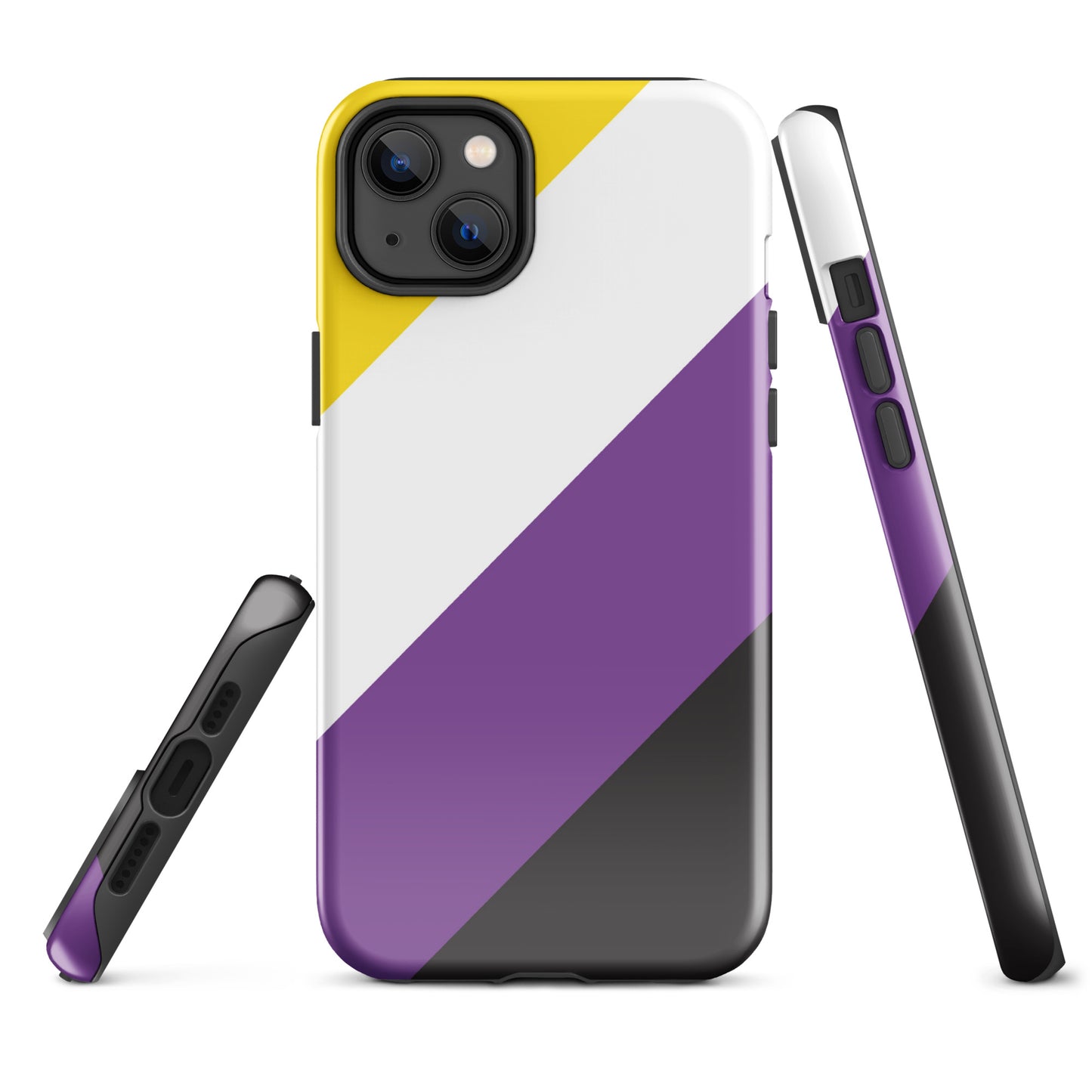 Nonbinary Enby Pride Tough Case for Apple iPhone iPhone 14 Plus Nonbinary tough-case-for-iphone-glossy-iphone-14-plus-front-64c0600c6df1c