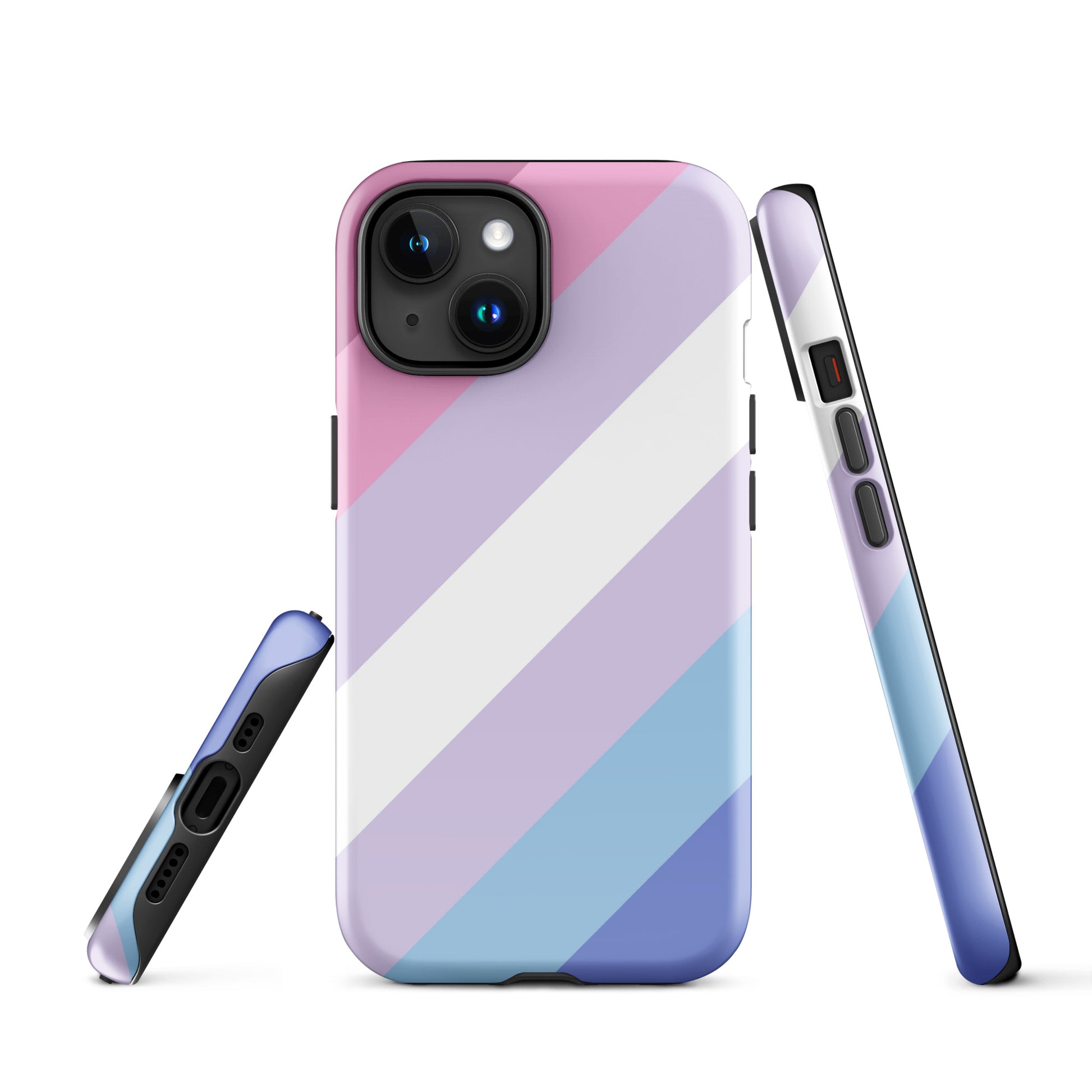 Bigender Pride Tough Cell Phone Case for Apple iPhone iPhone 15 Bigender tough-case-for-iphone-glossy-iphone-15-front-674cc22d1159e