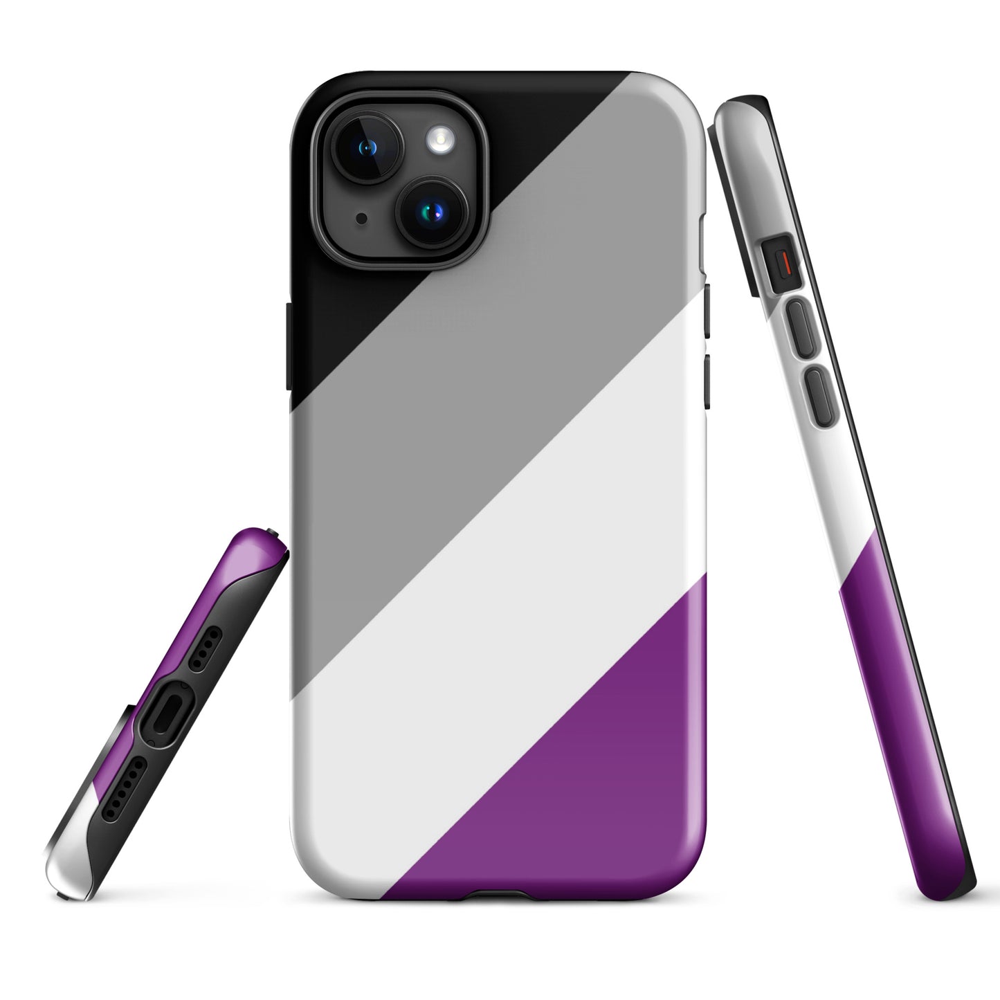 Asexual Ace Pride Tough Cell Phone Case for iPhone iPhone 15 Plus Asexual tough-case-for-iphone-glossy-iphone-15-plus-front-674ca6f089005